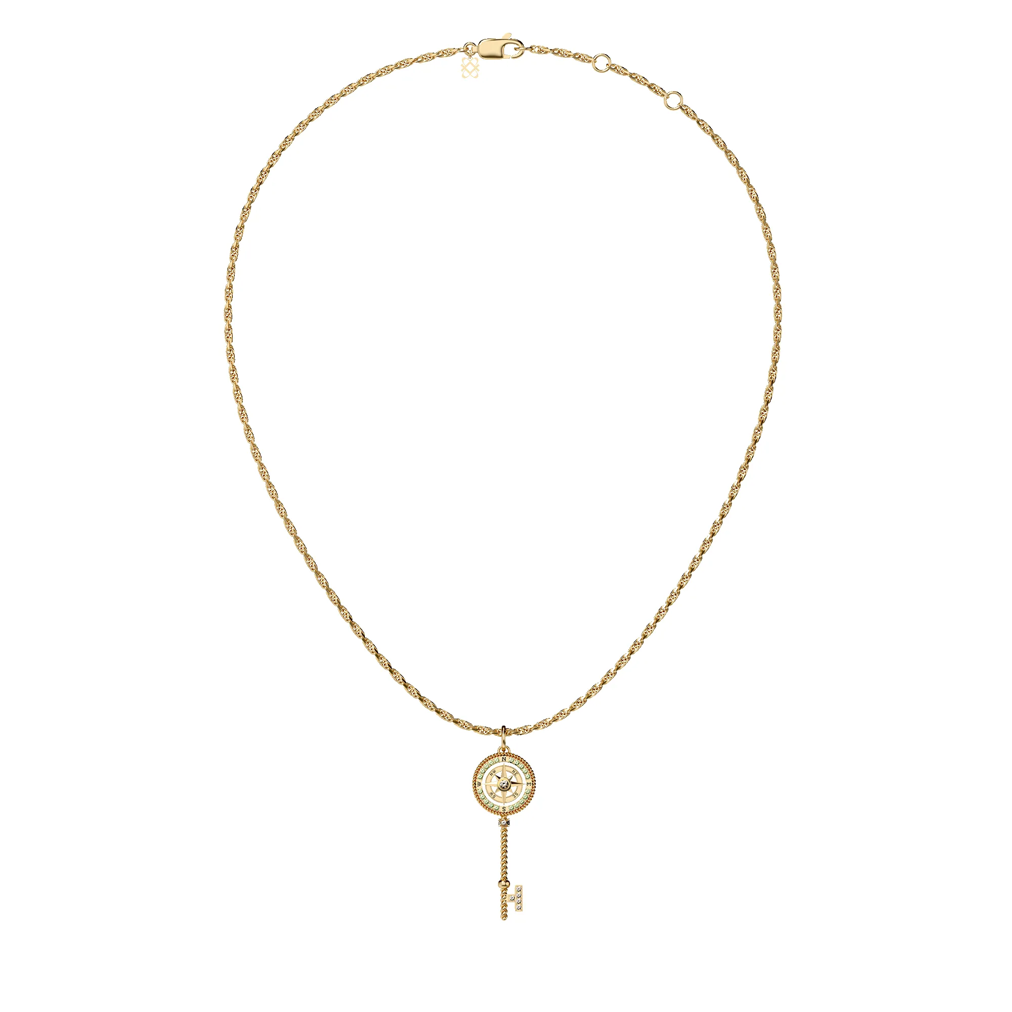 Compass Key Pendant, Green Diamond Pavé sold by Pascal Design Official product image thumbnail 4