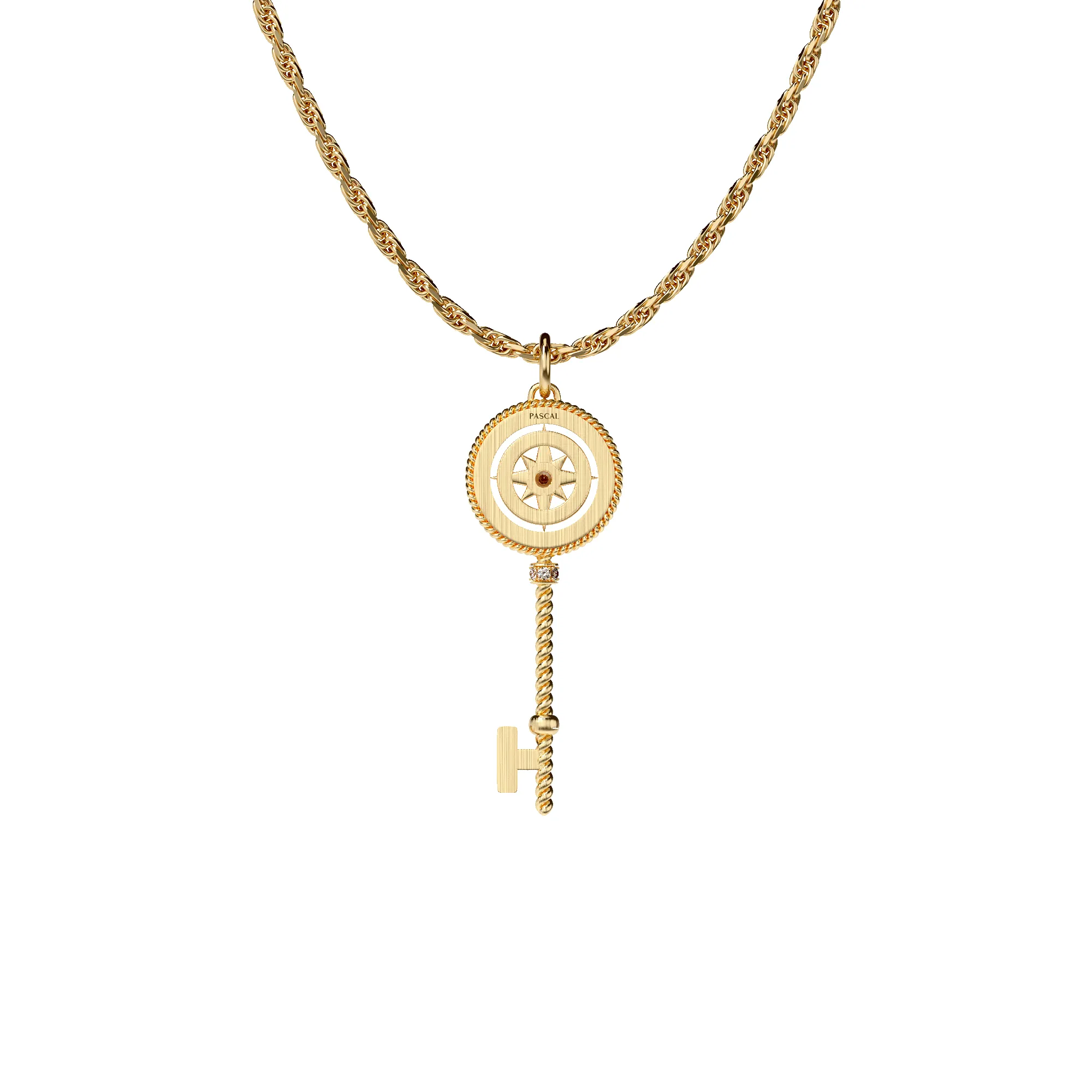 Compass Key Pendant, Green Diamond Pavé sold by Pascal Design Official product image thumbnail 3