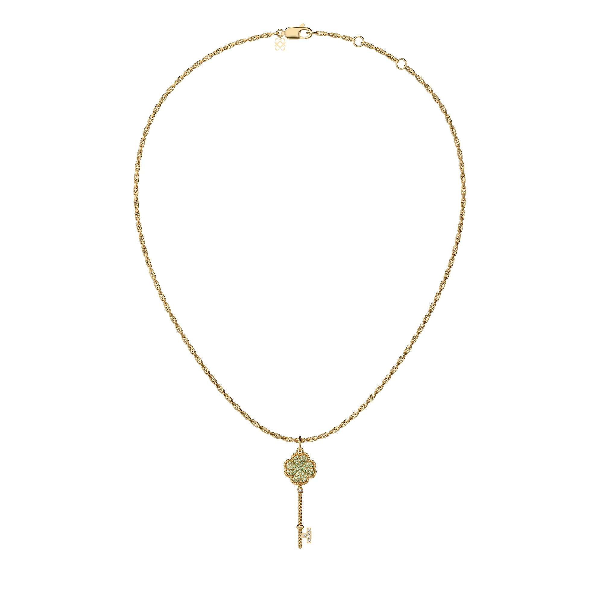 'Lucky Clover' Key Pendant, Green Diamond Pavé sold by Pascal Design Official product image thumbnail 4