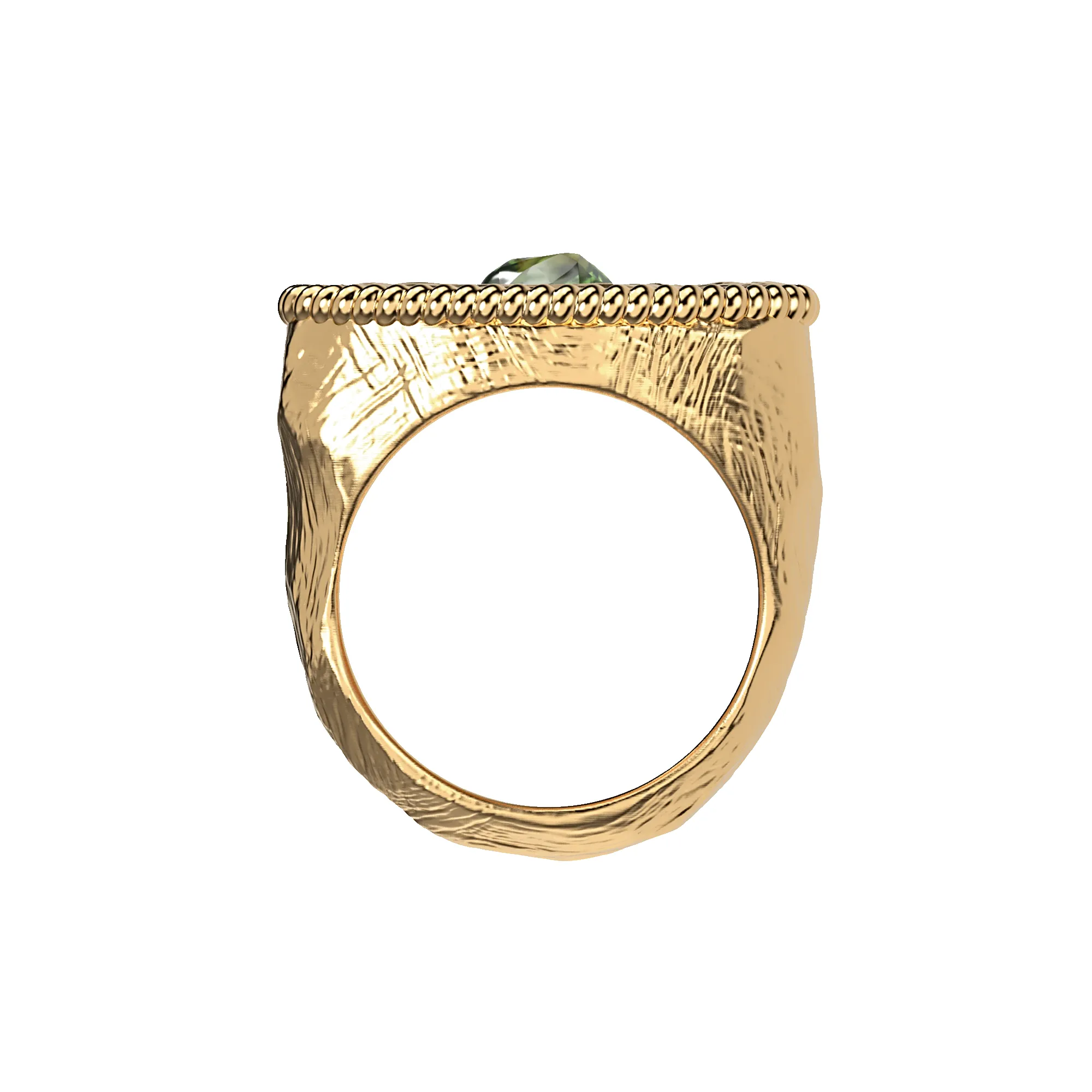 'Sierra Leone' Bezel Ring, Green Diamond sold by Pascal Design Official product image thumbnail 4