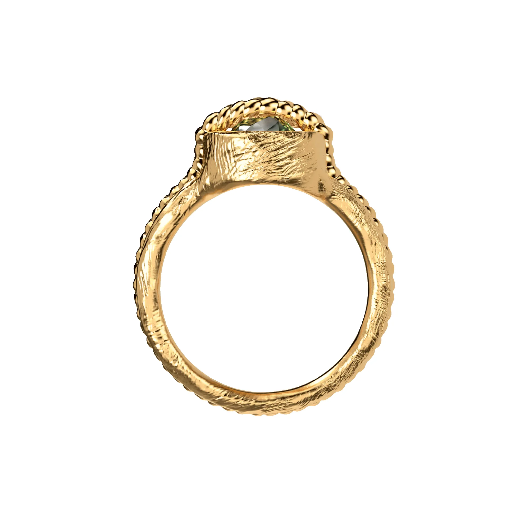 'Sierra Leone' Pinky Ring, Green Diamond sold by Pascal Design Official product image thumbnail 4