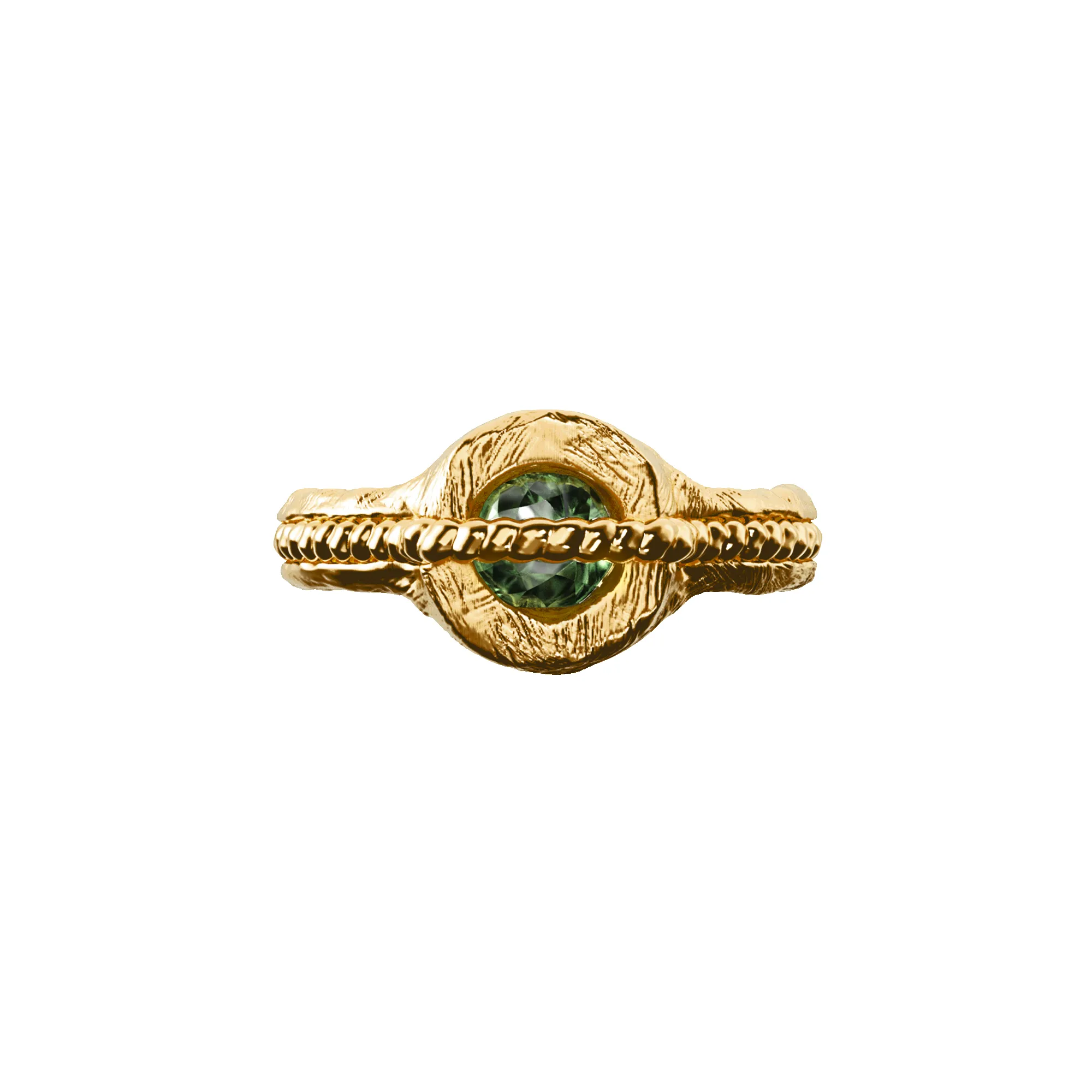 'Sierra Leone' Pinky Ring, Green Diamond sold by Pascal Design Official product image thumbnail 3