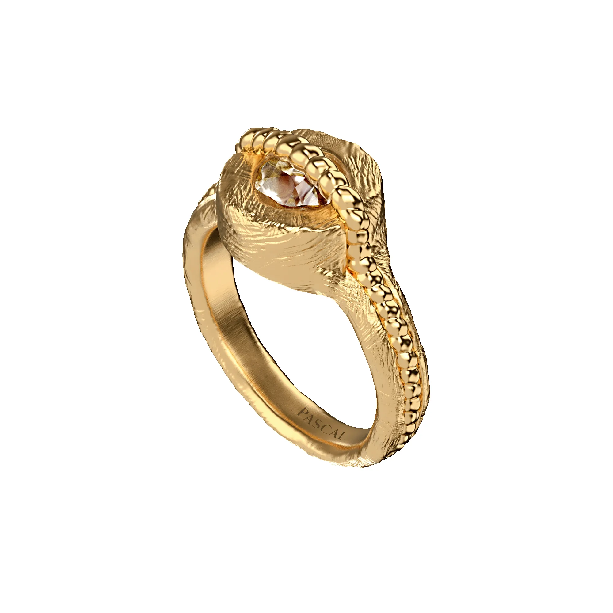 'Sierra Leone' Pinky Ring, White Diamond sold by Pascal Design Official product image thumbnail 2