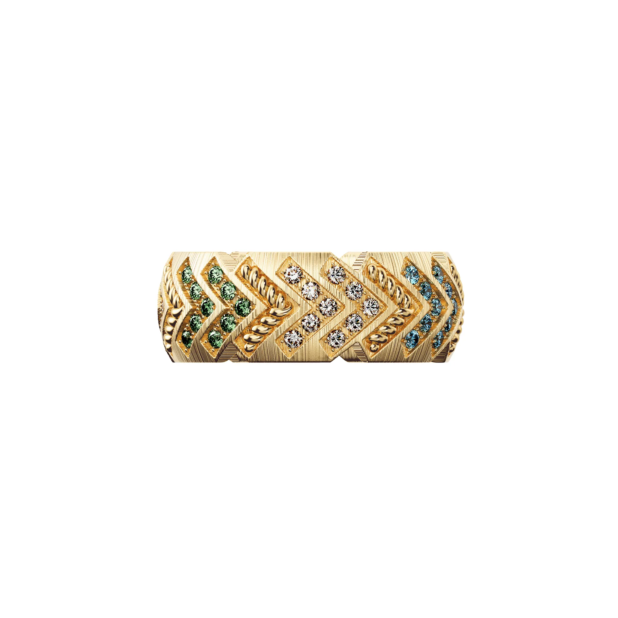 'Sierra Leone' Band Ring, Green Diamond Pavé sold by Pascal Design Official