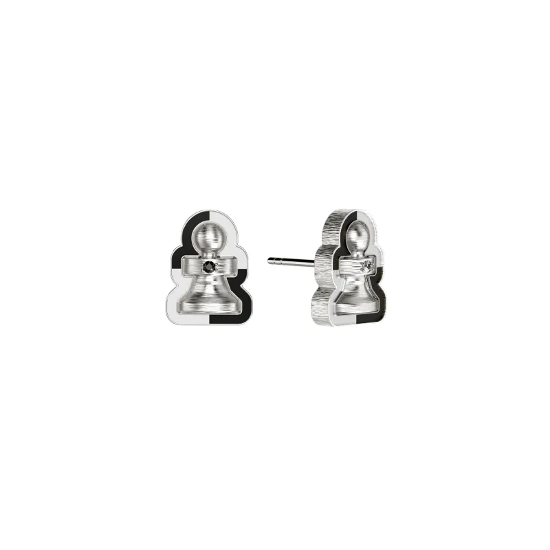 'The Chess' Diamond Earrings, Pawn, Black Diamond sold by Pascal Design Official