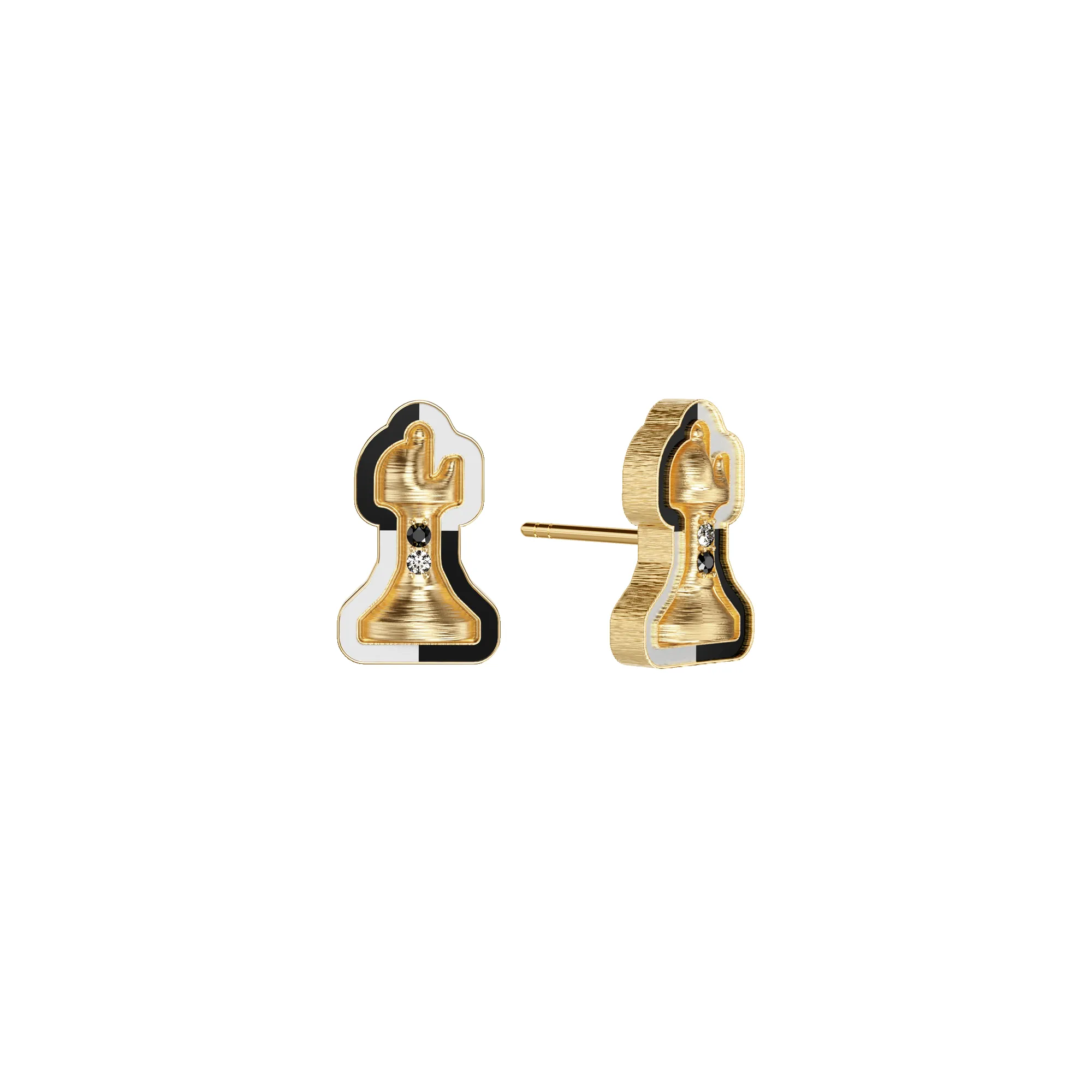 'The Chess' Diamond Earrings, Bishop, Black Diamond sold by Pascal Design Official product image thumbnail 5