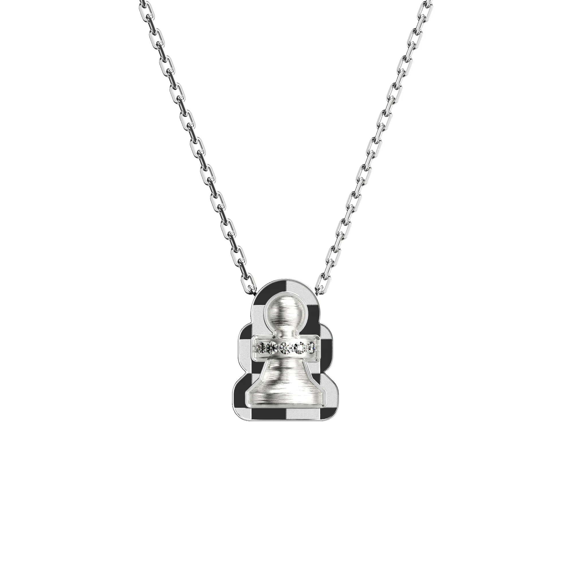 'The Chess' Diamond Necklace, Pawn, White Diamond sold by Pascal Design Official