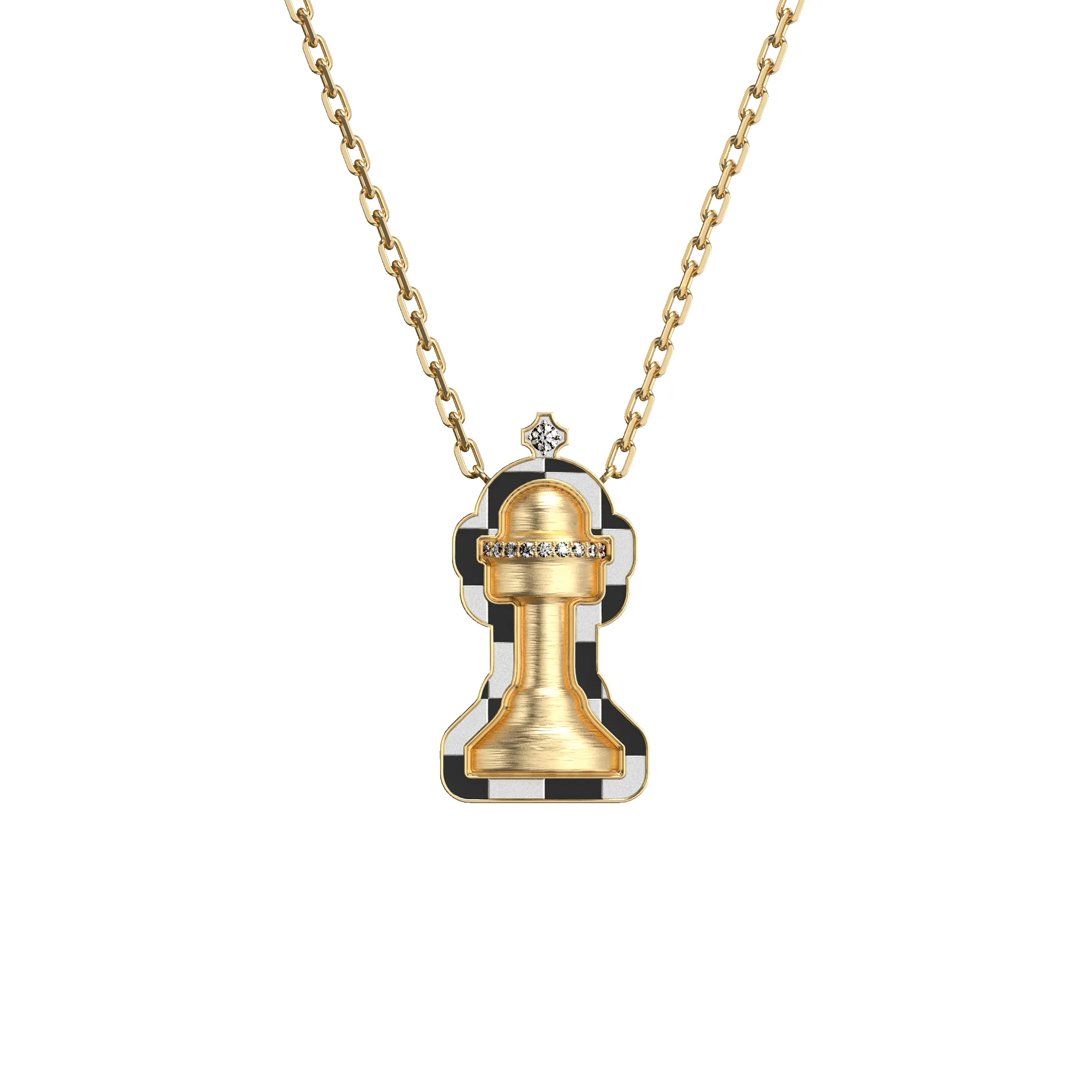 'The Chess' Diamond Necklace, Queen, White Diamond sold by Pascal Design Official product image thumbnail 5