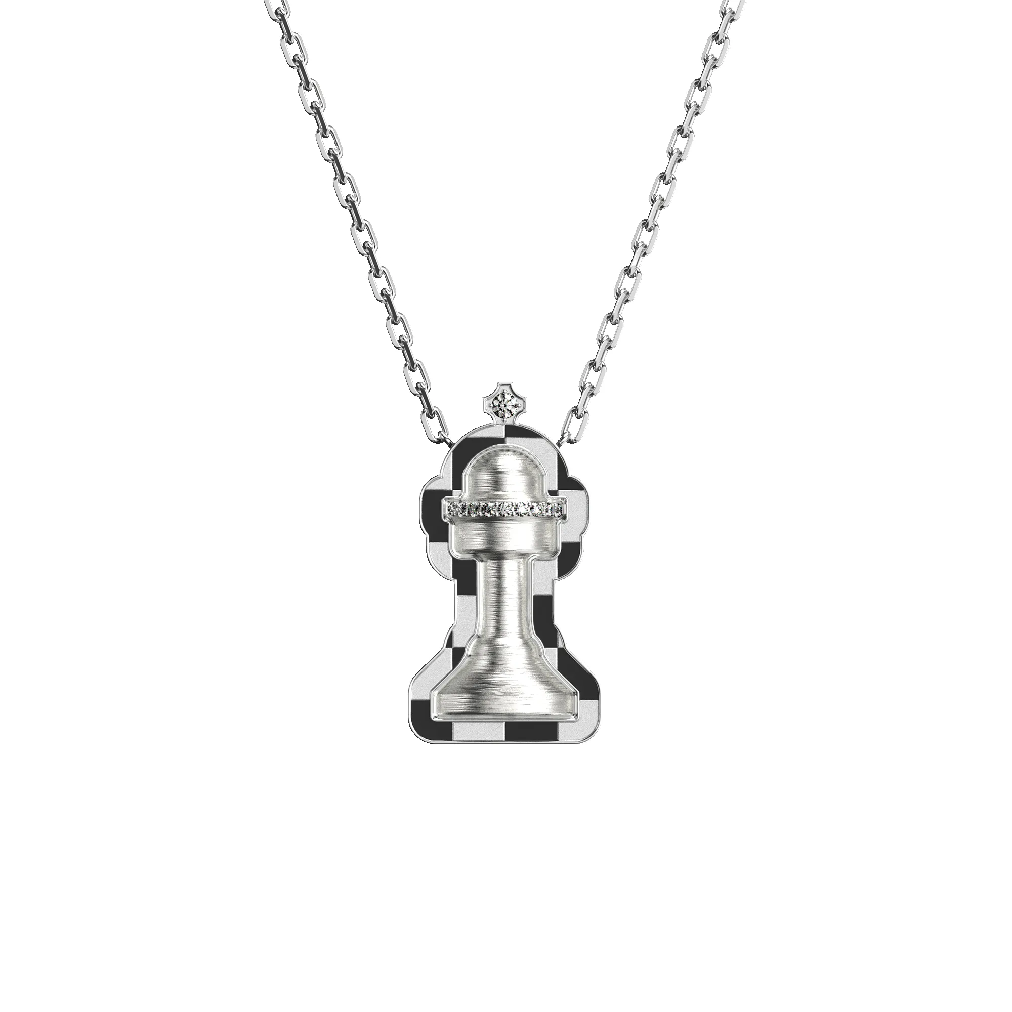 'The Chess' Diamond Necklace, Queen, White Diamond sold by Pascal Design Official