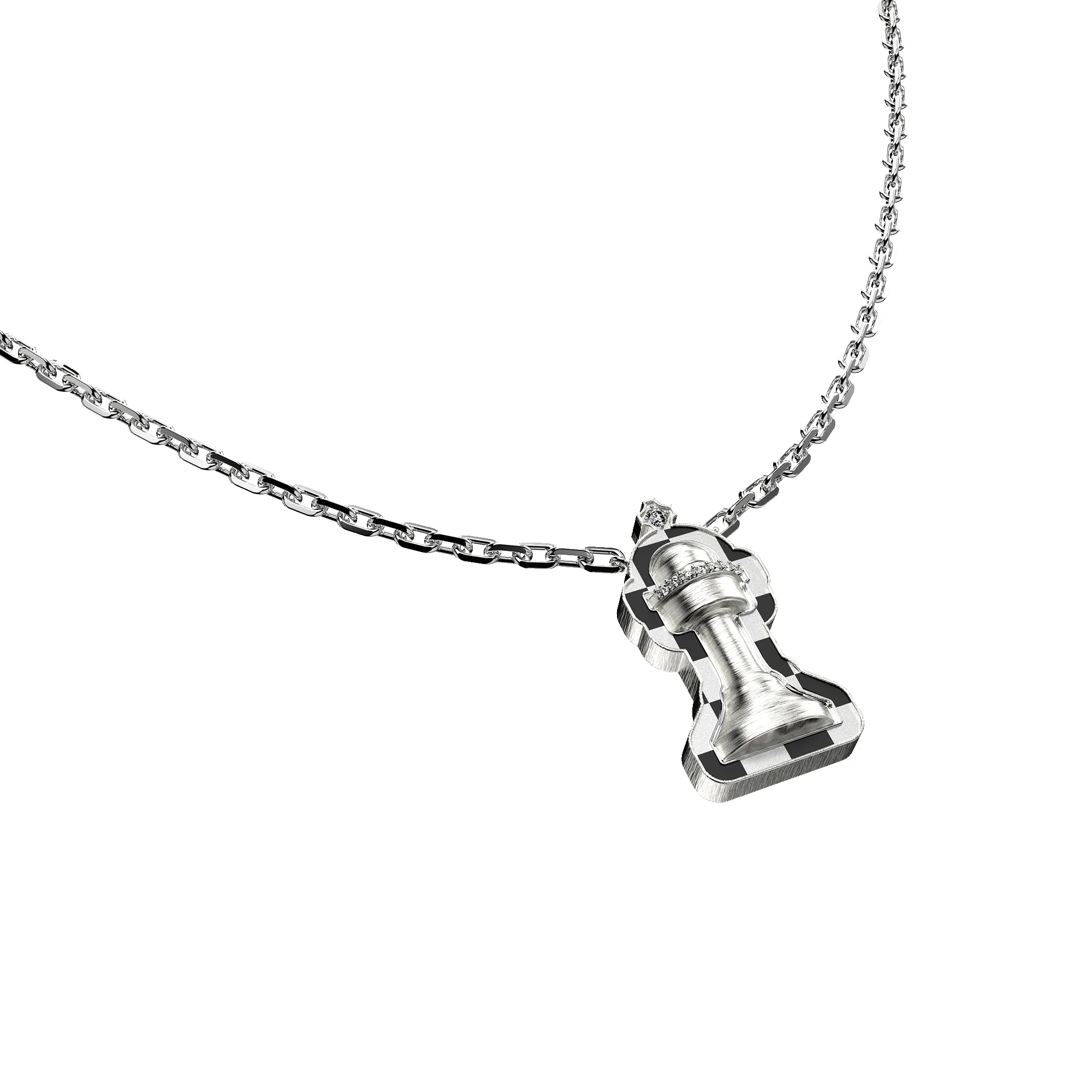 'The Chess' Diamond Necklace, Queen, White Diamond sold by Pascal Design Official product image thumbnail 2