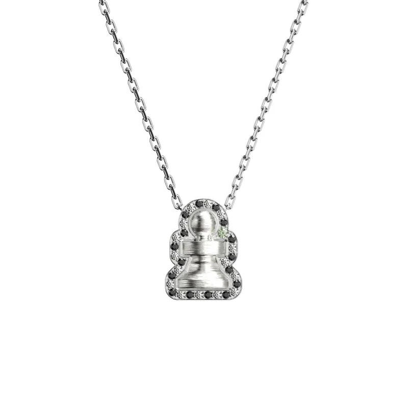 'The Chess' Diamond Necklace, Pawn, Black Diamond sold by Pascal Design Official