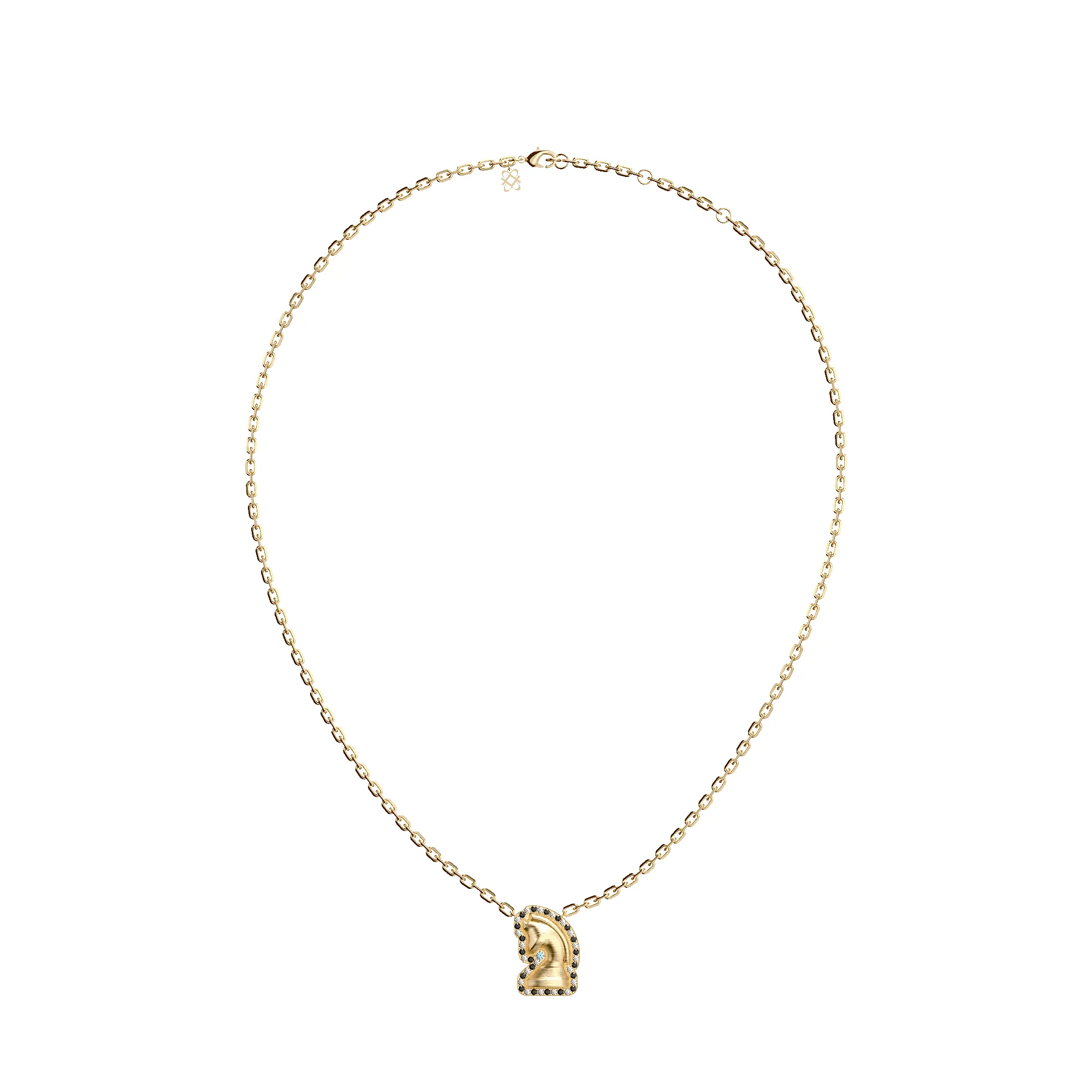 'The Chess' Diamond Necklace, Knight, Black Diamond sold by Pascal Design Official product image thumbnail 3