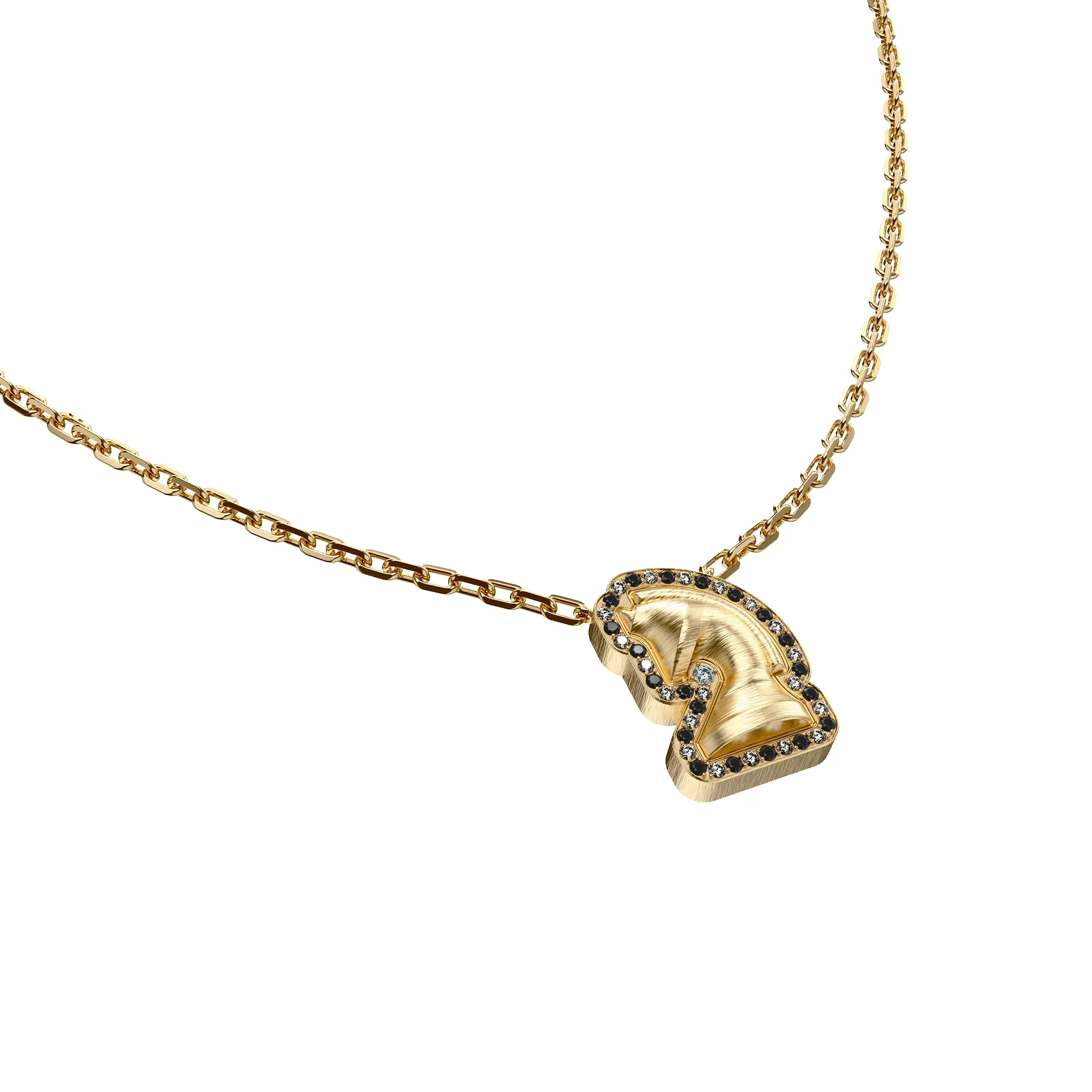 'The Chess' Diamond Necklace, Knight, Black Diamond sold by Pascal Design Official product image thumbnail 2