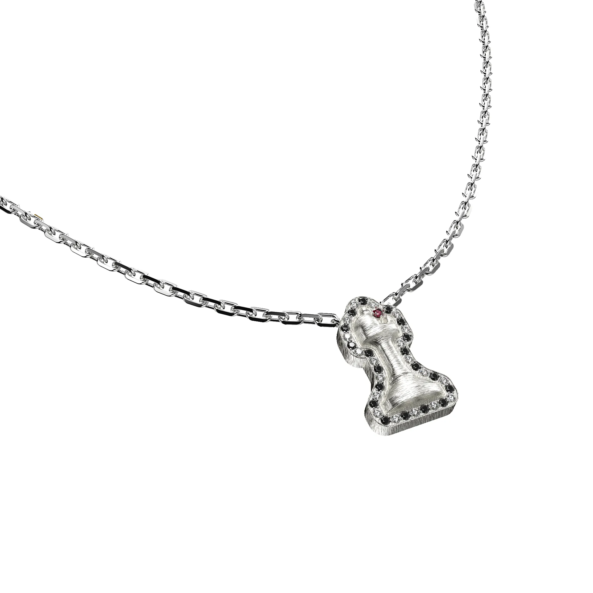 'The Chess' Diamond Necklace, Bishop, Black Diamond sold by Pascal Design Official product image thumbnail 2