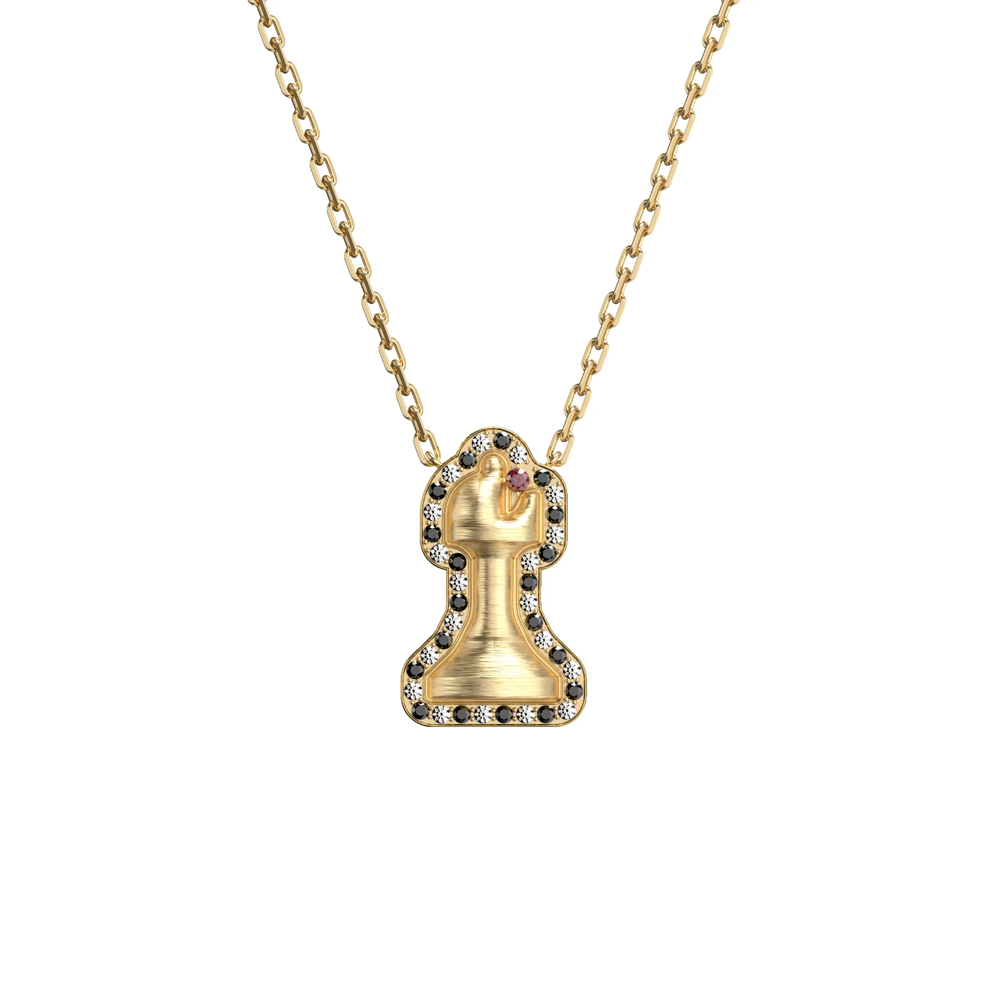 'The Chess' Diamond Necklace, Bishop, Black Diamond sold by Pascal Design Official product image thumbnail 5