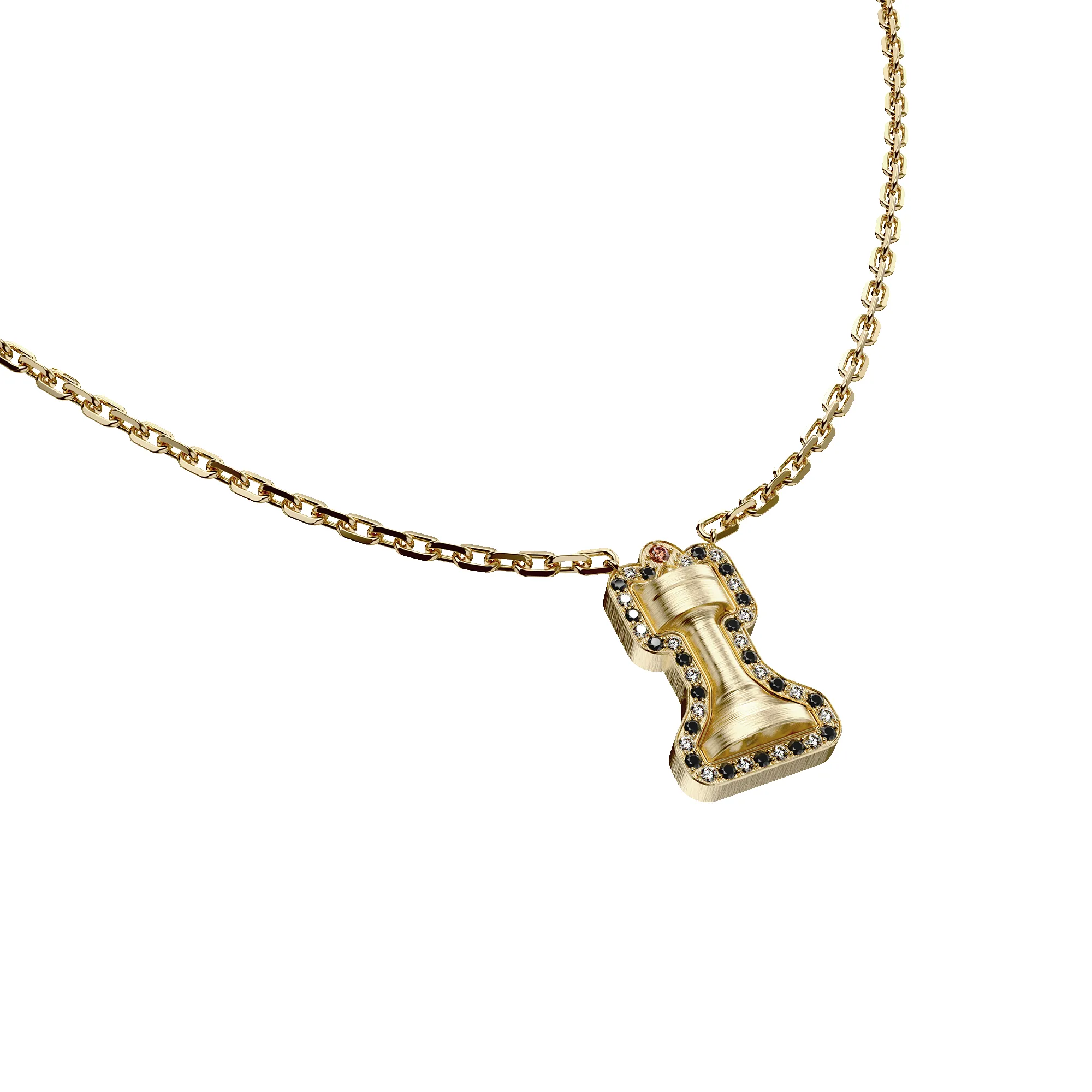 'The Chess' Diamond Necklace, Rook, Black Diamond sold by Pascal Design Official product image thumbnail 2