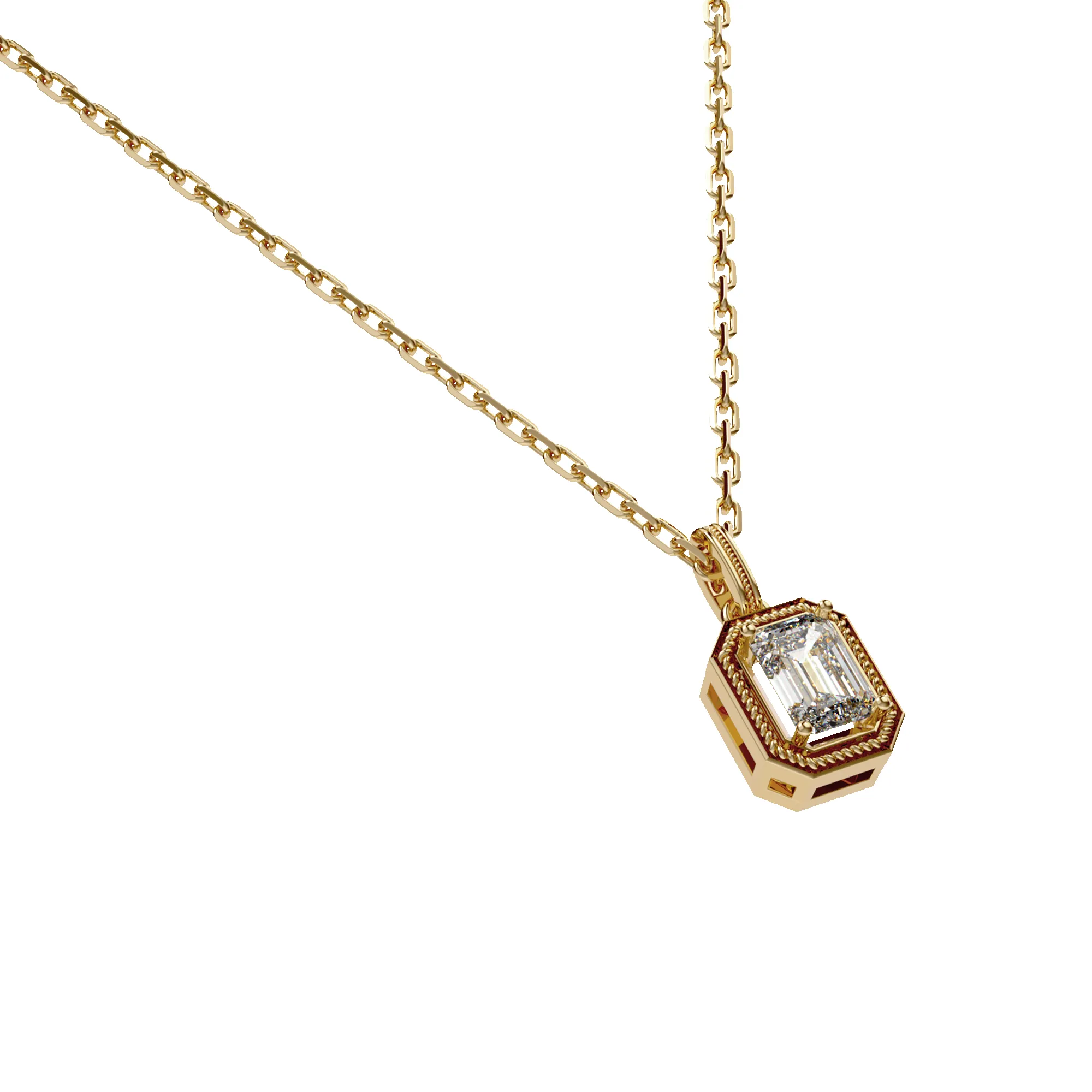 Solitaire 1/2 ct Emerald Cut Diamond Pendant sold by Pascal Design Official product image thumbnail 2