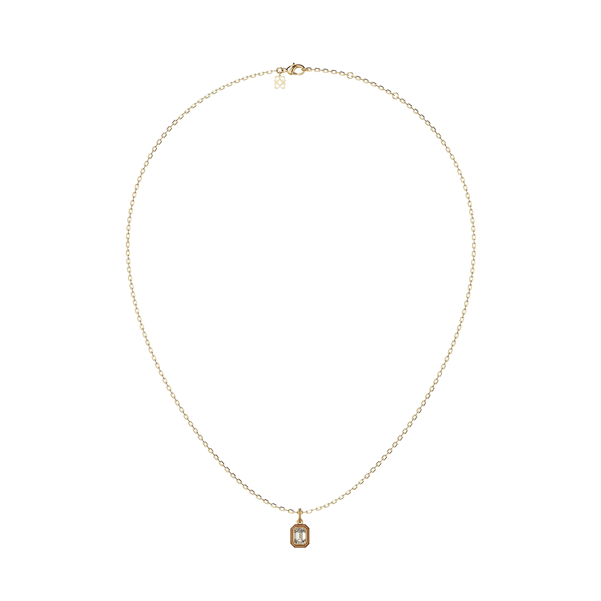 Solitaire 1/2 ct Emerald Cut Diamond Pendant sold by Pascal Design Official product image thumbnail 3