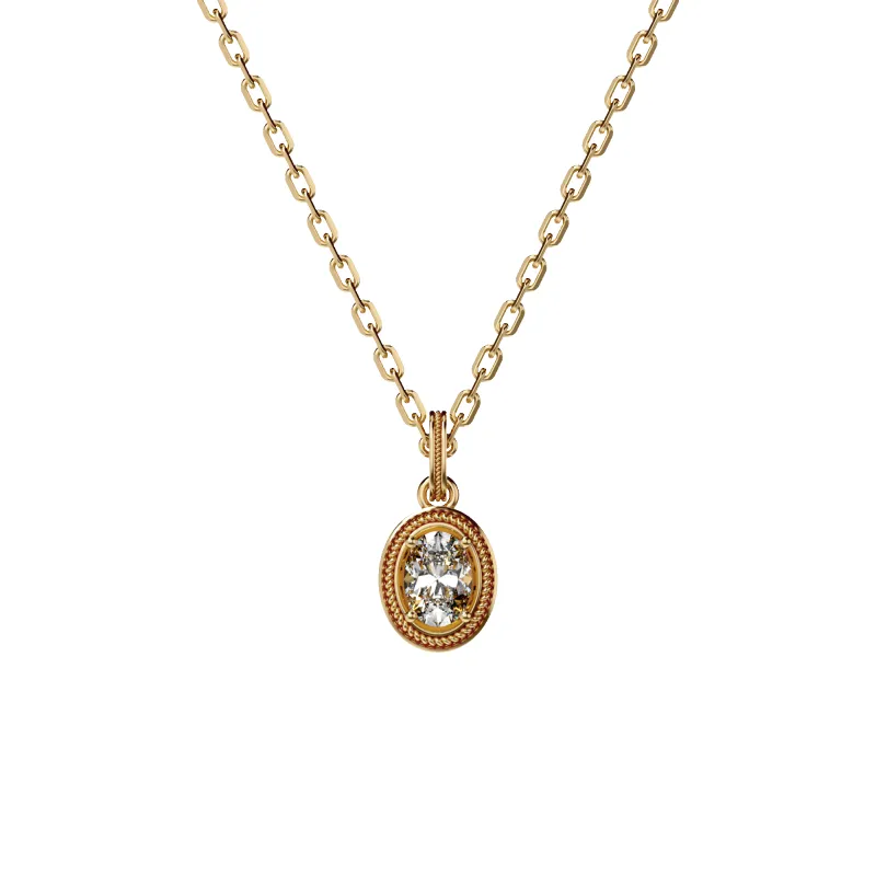 Solitaire 1/2 ct Oval Cut Diamond Pendant sold by Pascal Design Official