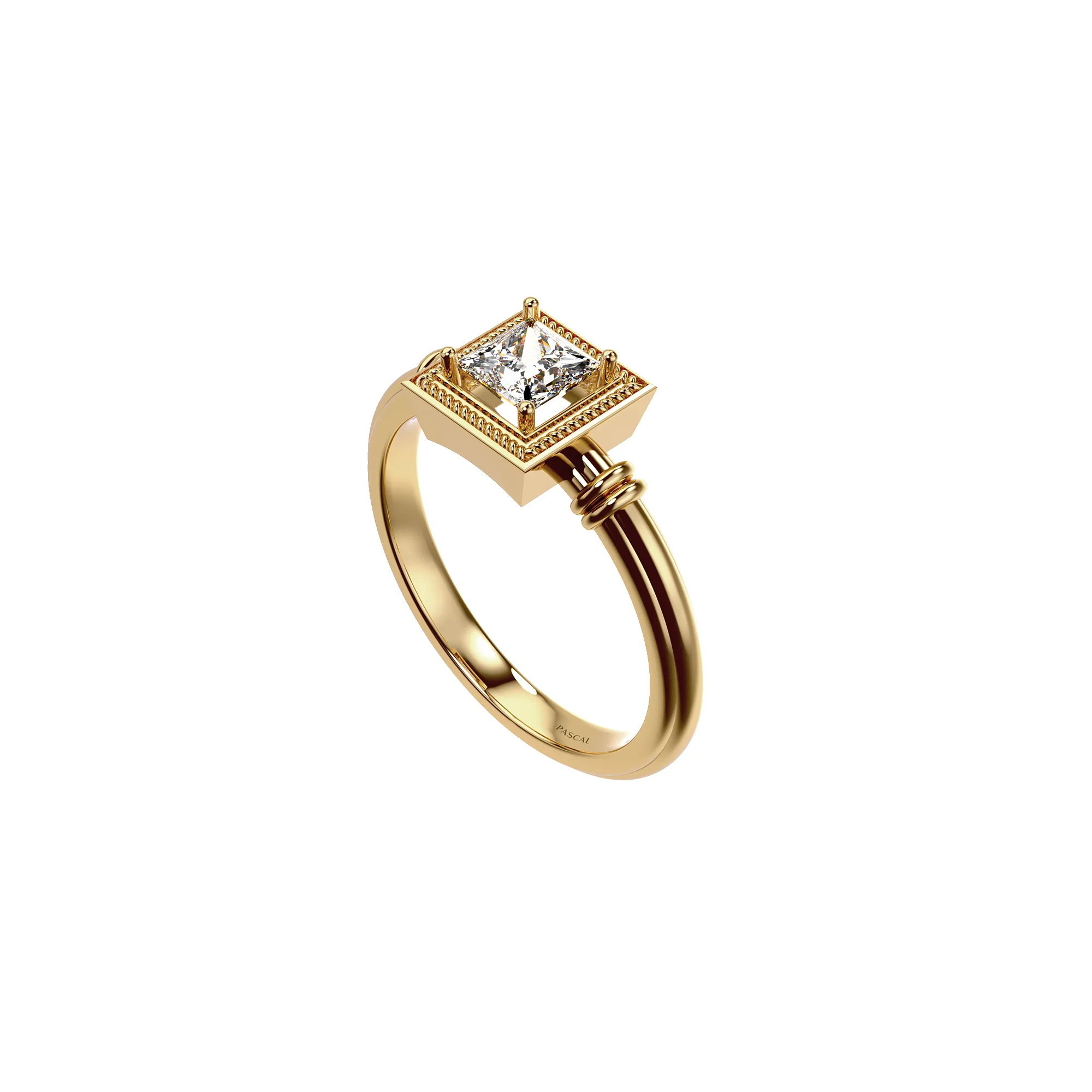 Solitaire 1/2 ct Princess Cut Diamond Ring sold by Pascal Design Official product image thumbnail 2
