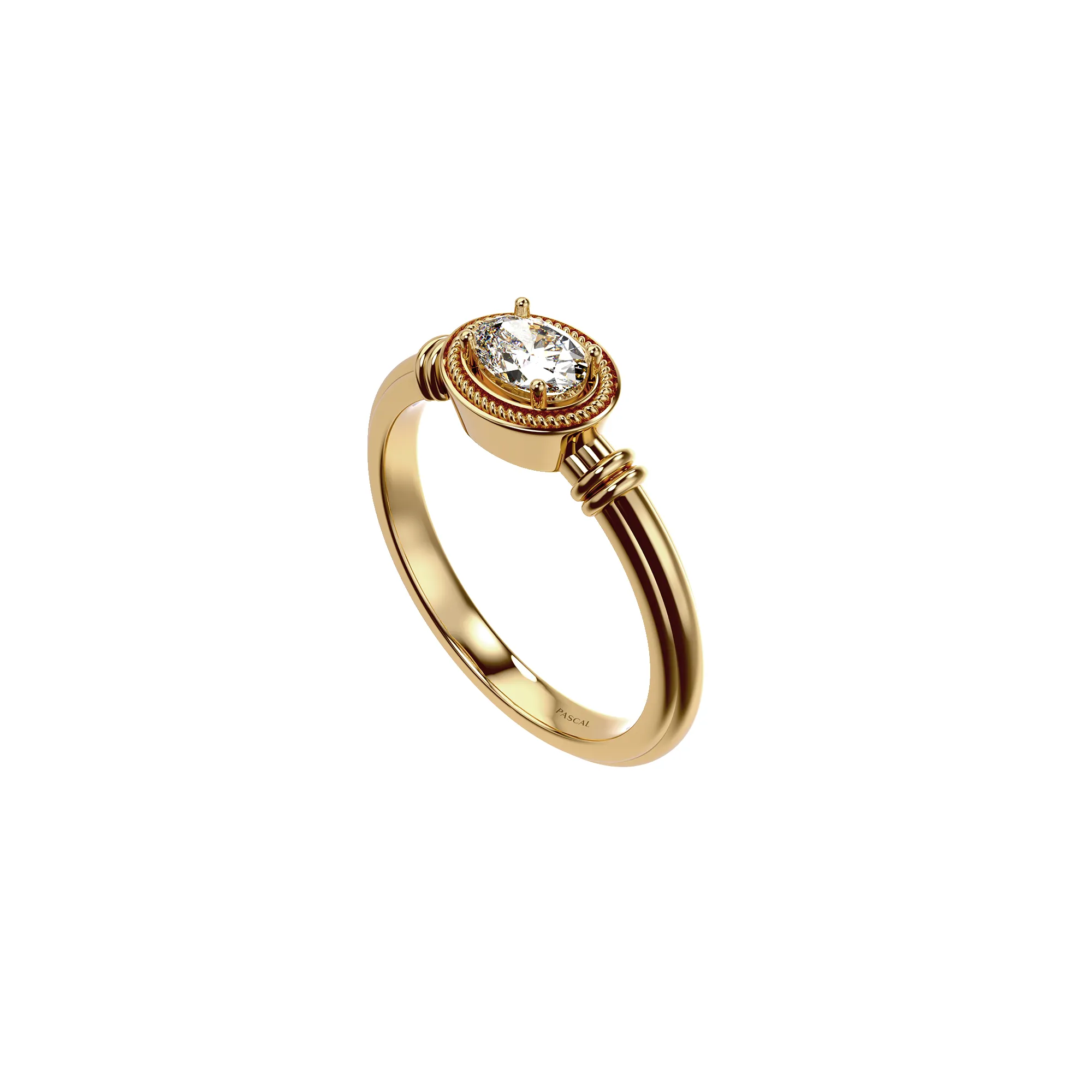 Solitaire 1/2 ct Oval Cut Diamond Ring sold by Pascal Design Official product image thumbnail 2