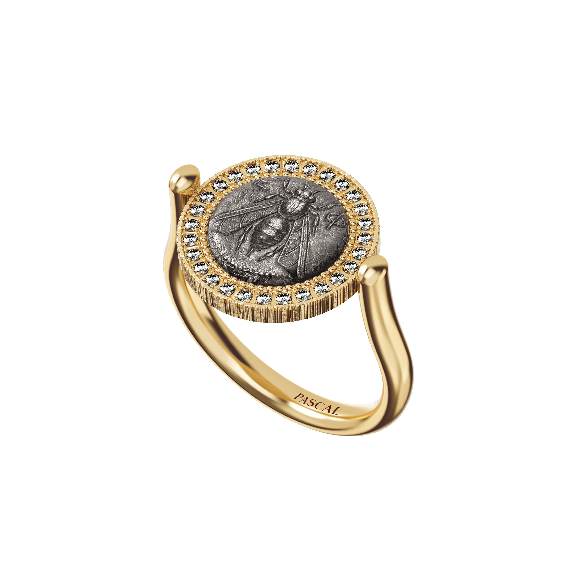 Bee Coin Diamond Ring, White Diamond sold by Pascal Design Official product image thumbnail 2