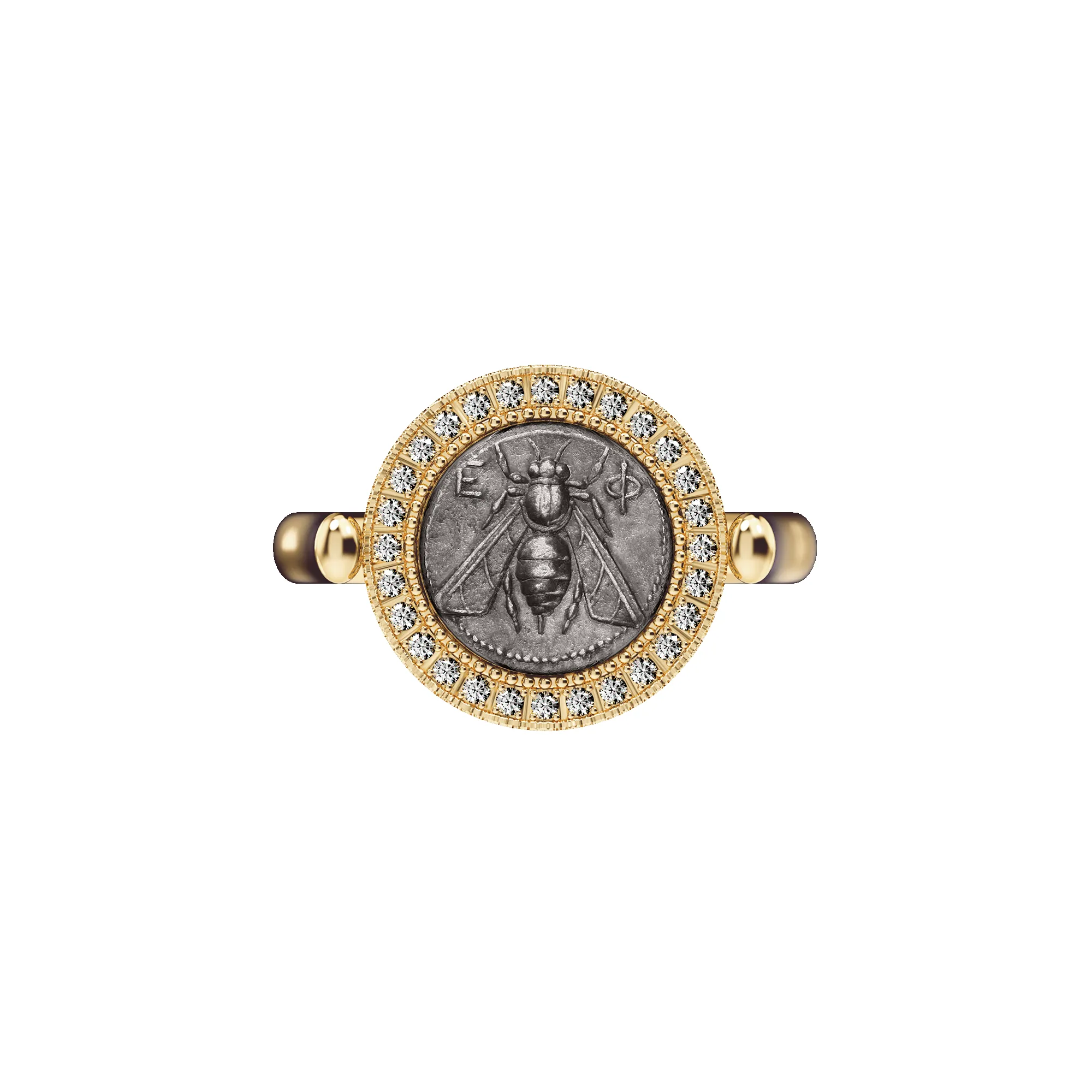 Bee Coin Diamond Ring, White Diamond sold by Pascal Design Official
