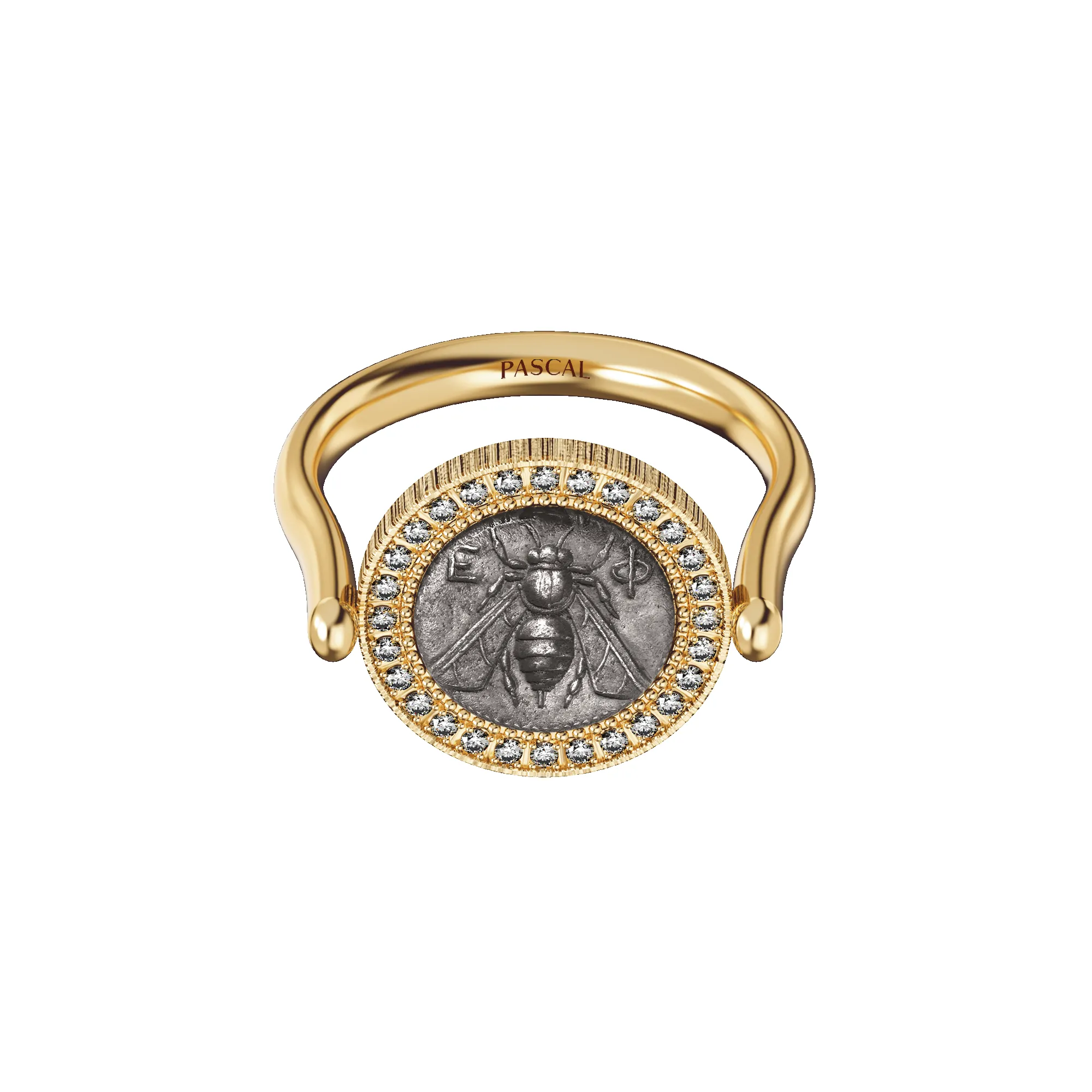 Bee Coin Diamond Ring, White Diamond sold by Pascal Design Official product image thumbnail 3