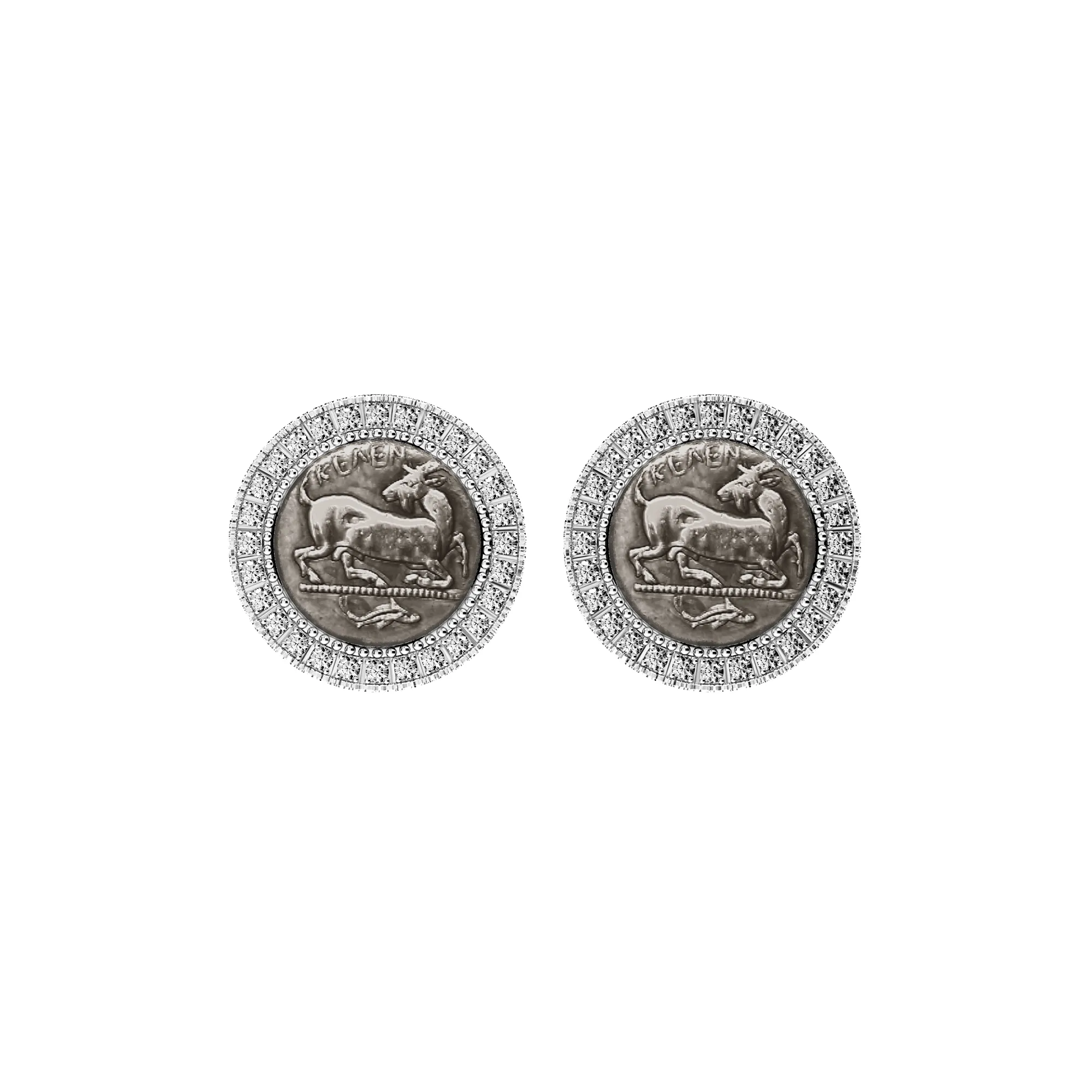 Goat Coin Diamond Earring, White Diamond sold by Pascal Design Official product image thumbnail 2