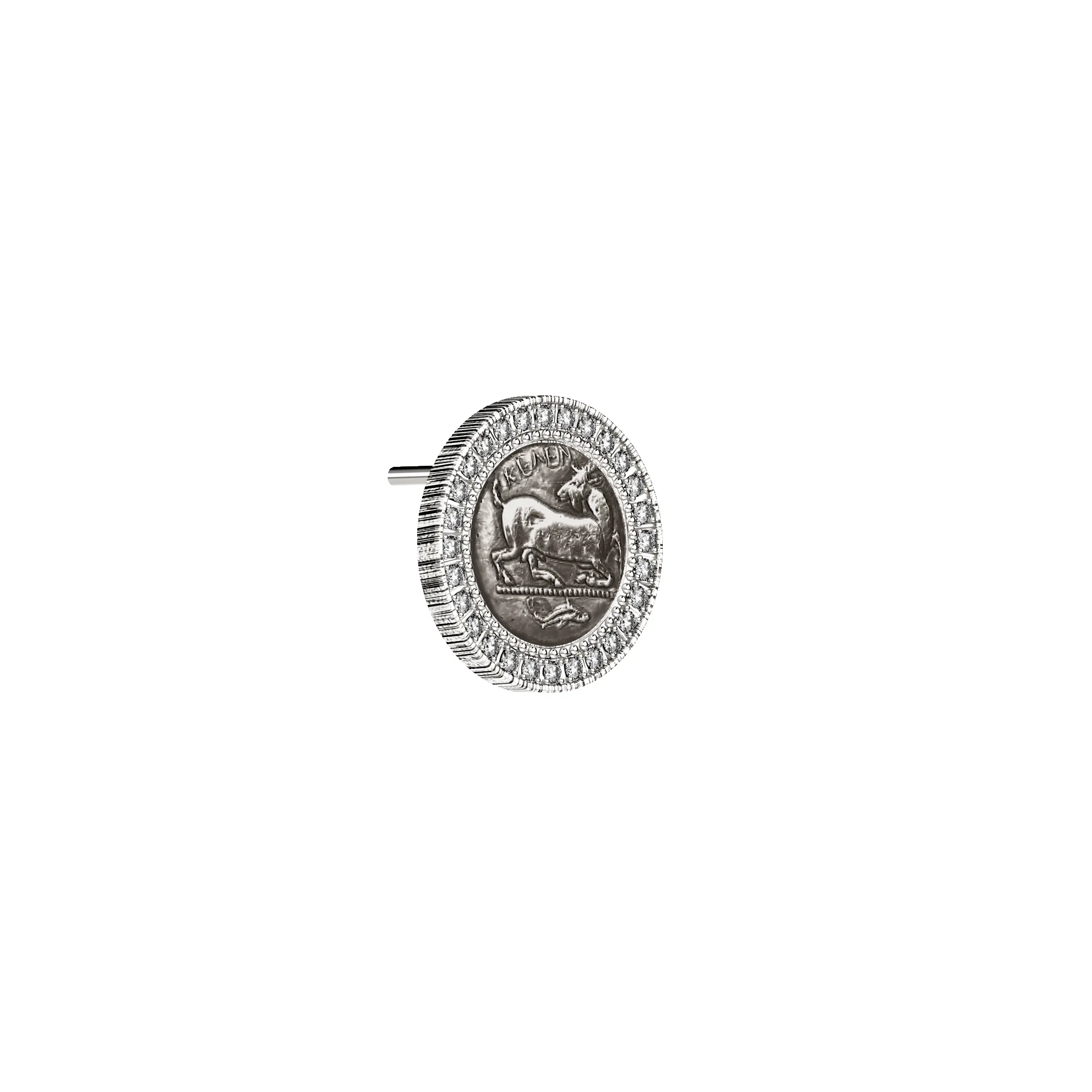 Goat Coin Diamond Earring, White Diamond sold by Pascal Design Official product image thumbnail 3