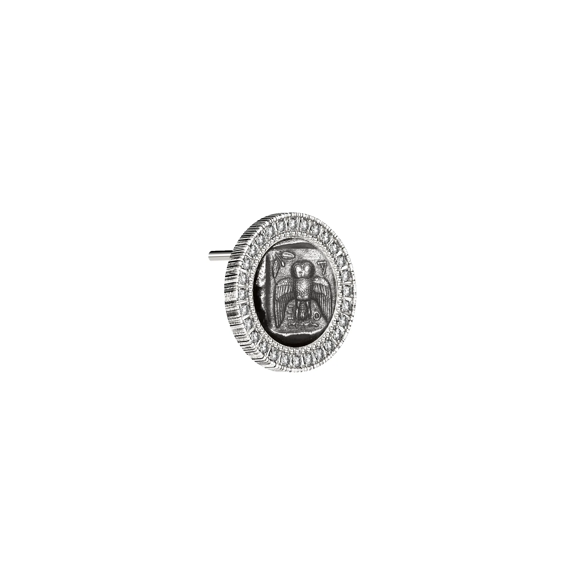 AΘΕ Coin Diamond Earring, White Diamond sold by Pascal Design Official product image thumbnail 3