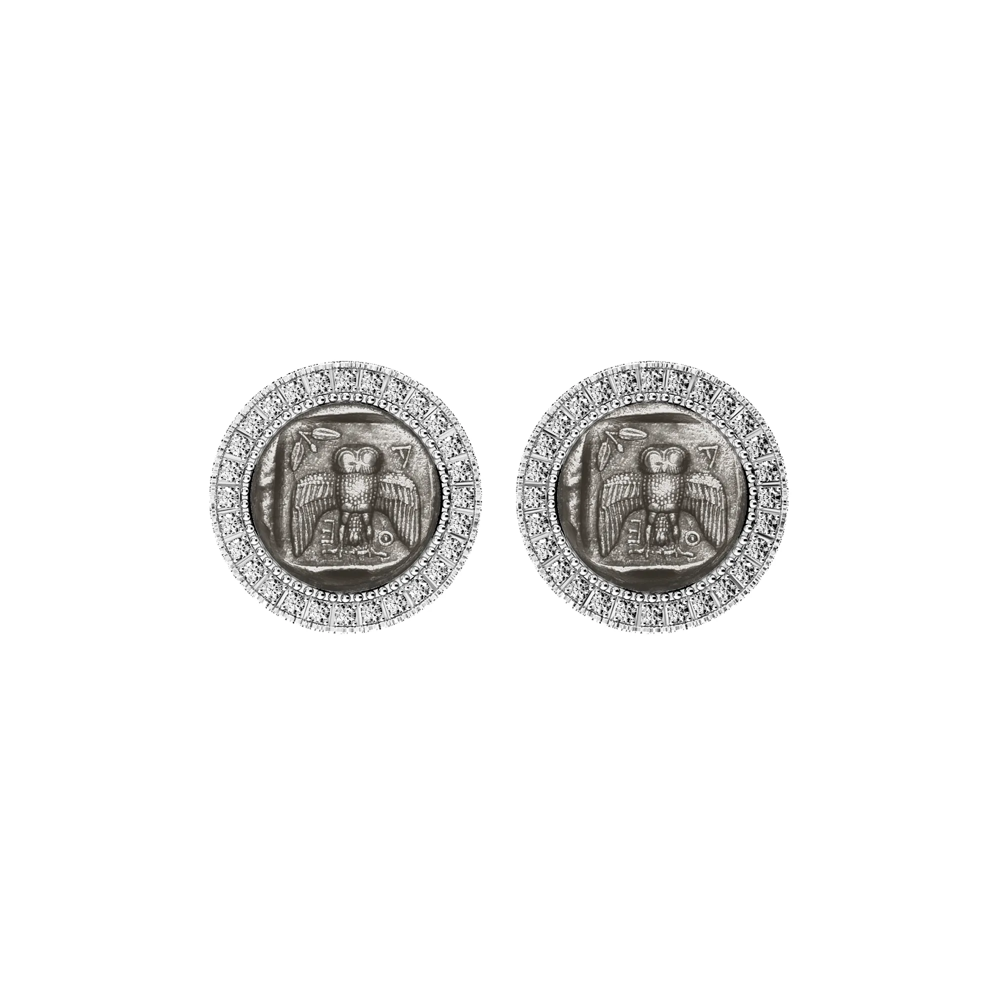 AΘΕ Coin Diamond Earring, White Diamond sold by Pascal Design Official product image thumbnail 2