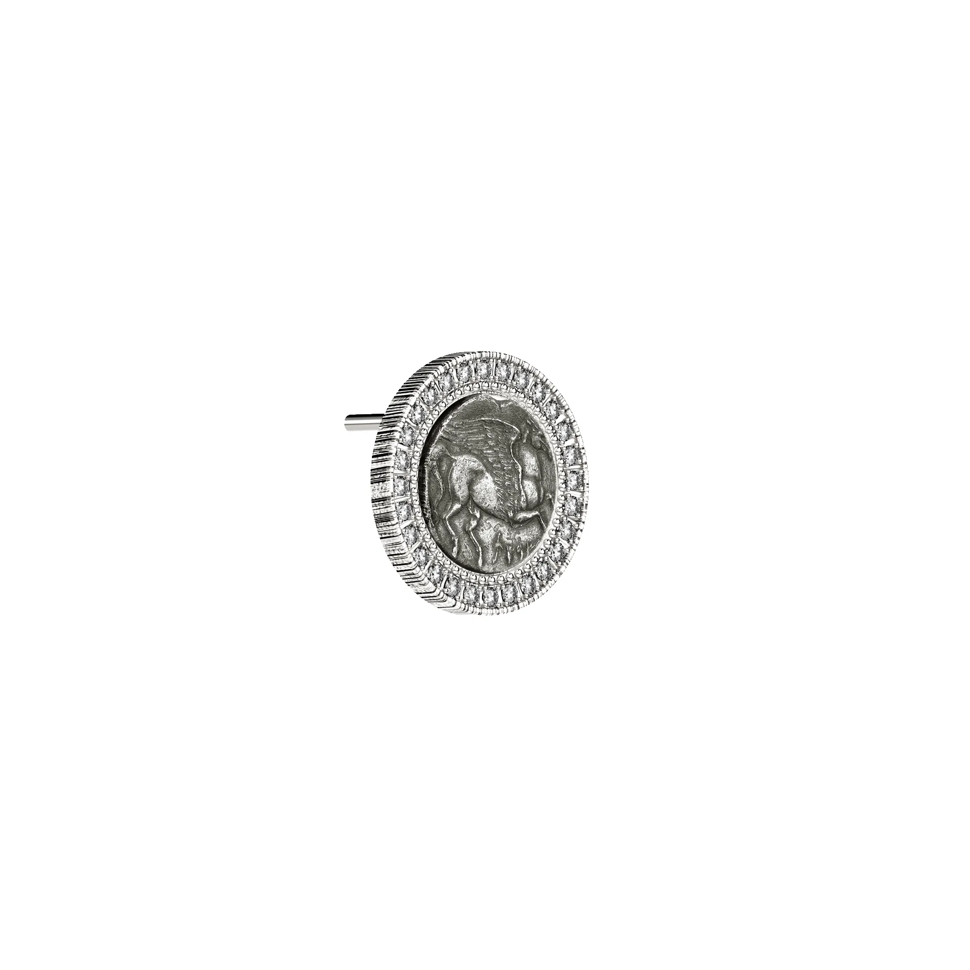 Pegasus Coin Diamond Earring, White Diamond sold by Pascal Design Official product image thumbnail 3