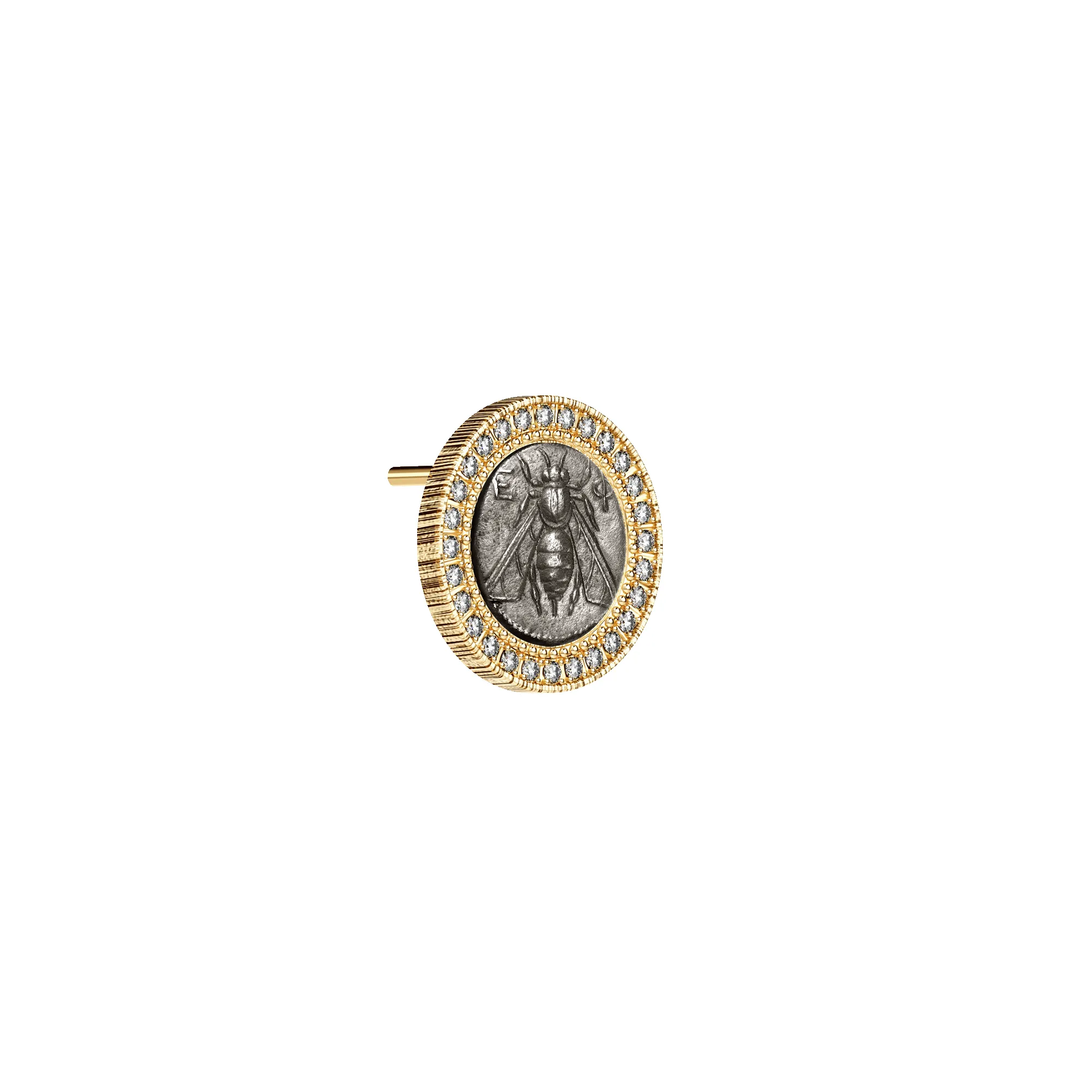 Bee Coin Diamond Earring, White Diamond sold by Pascal Design Official product image thumbnail 3