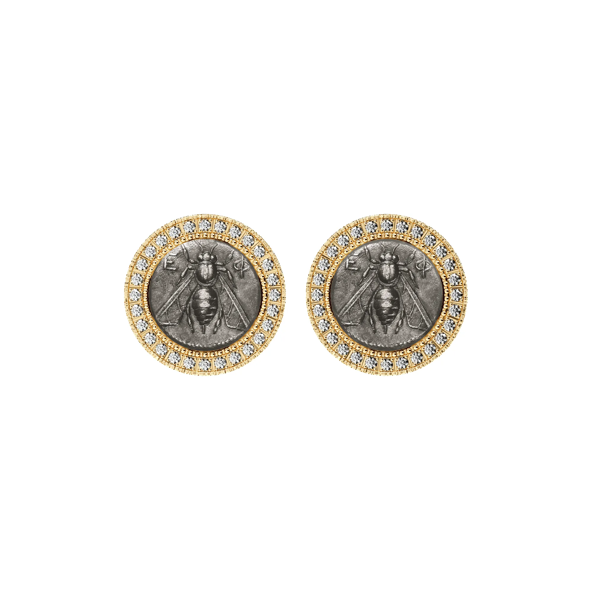 Bee Coin Diamond Earring, White Diamond sold by Pascal Design Official product image thumbnail 2