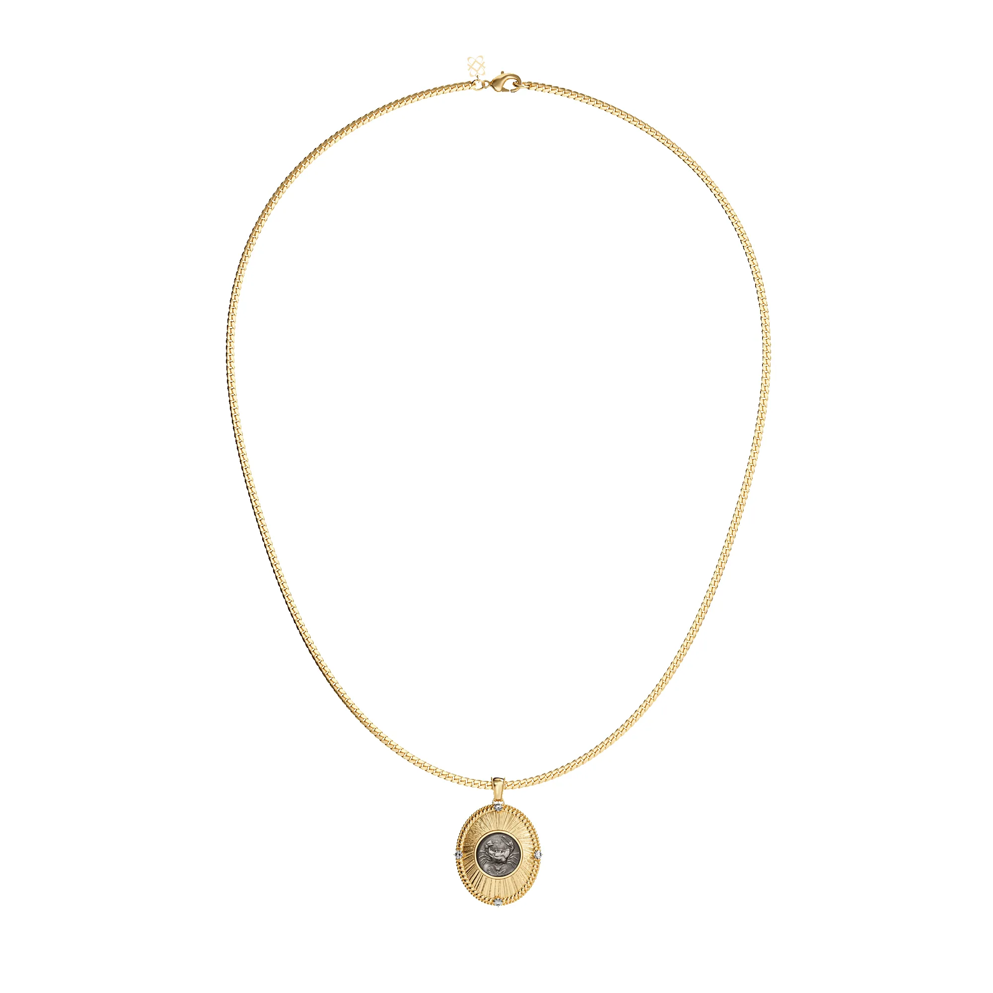 Crab Coin Oval Pendant, White Diamond sold by Pascal Design Official product image thumbnail 4