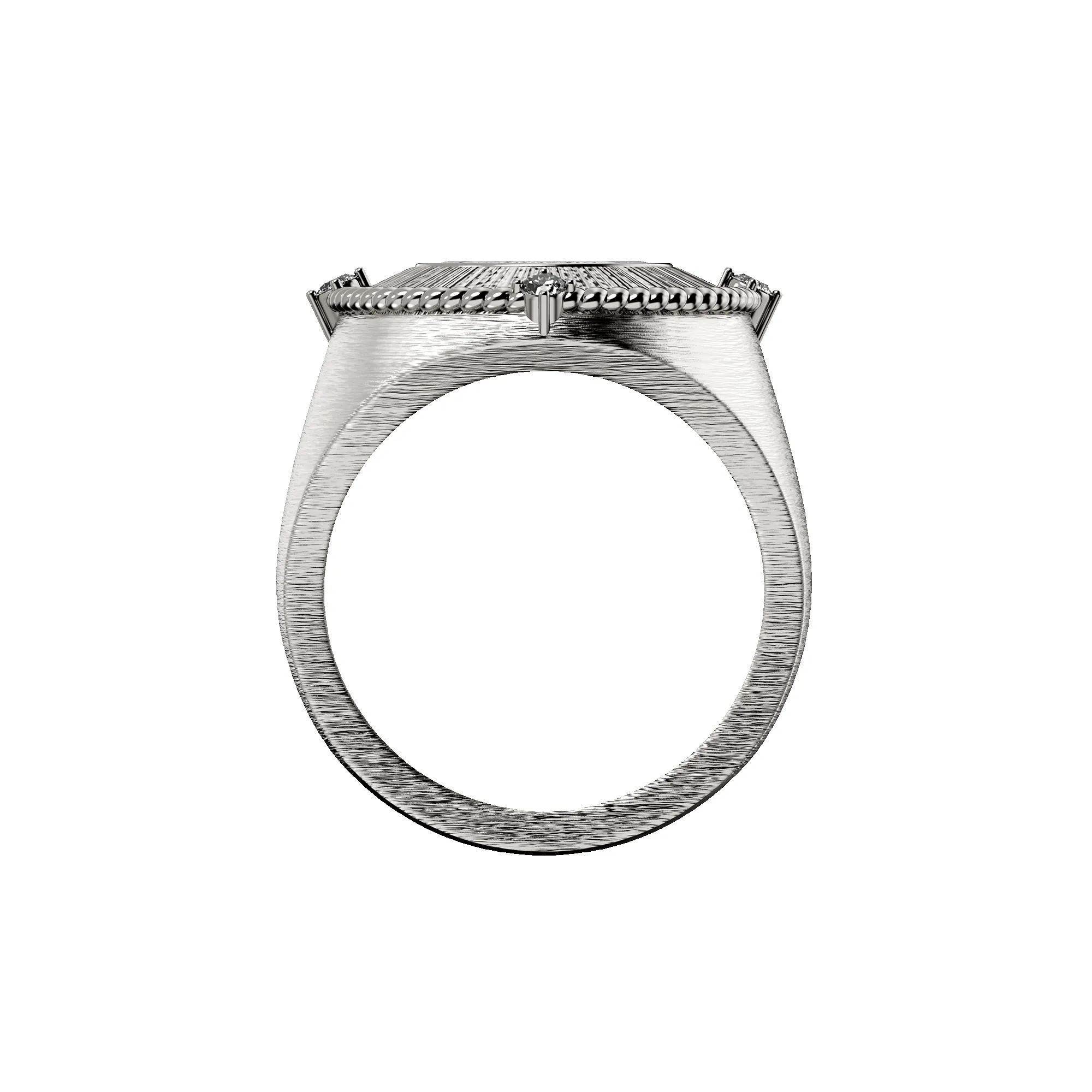 Goat Coin Oval Signet Ring, White Diamond sold by Pascal Design Official product image thumbnail 4