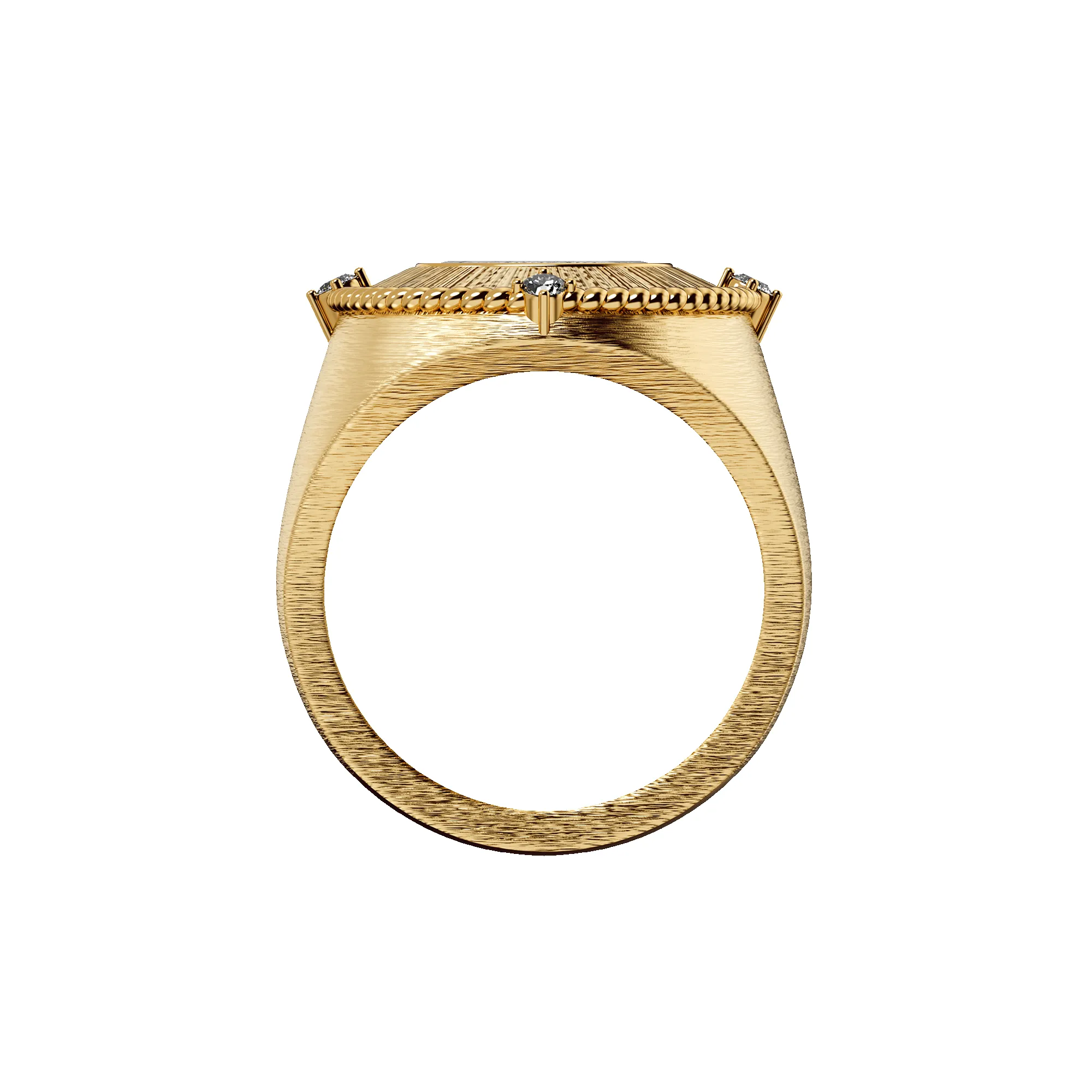 Bee Coin Oval Signet Ring, White Diamond sold by Pascal Design Official product image thumbnail 4