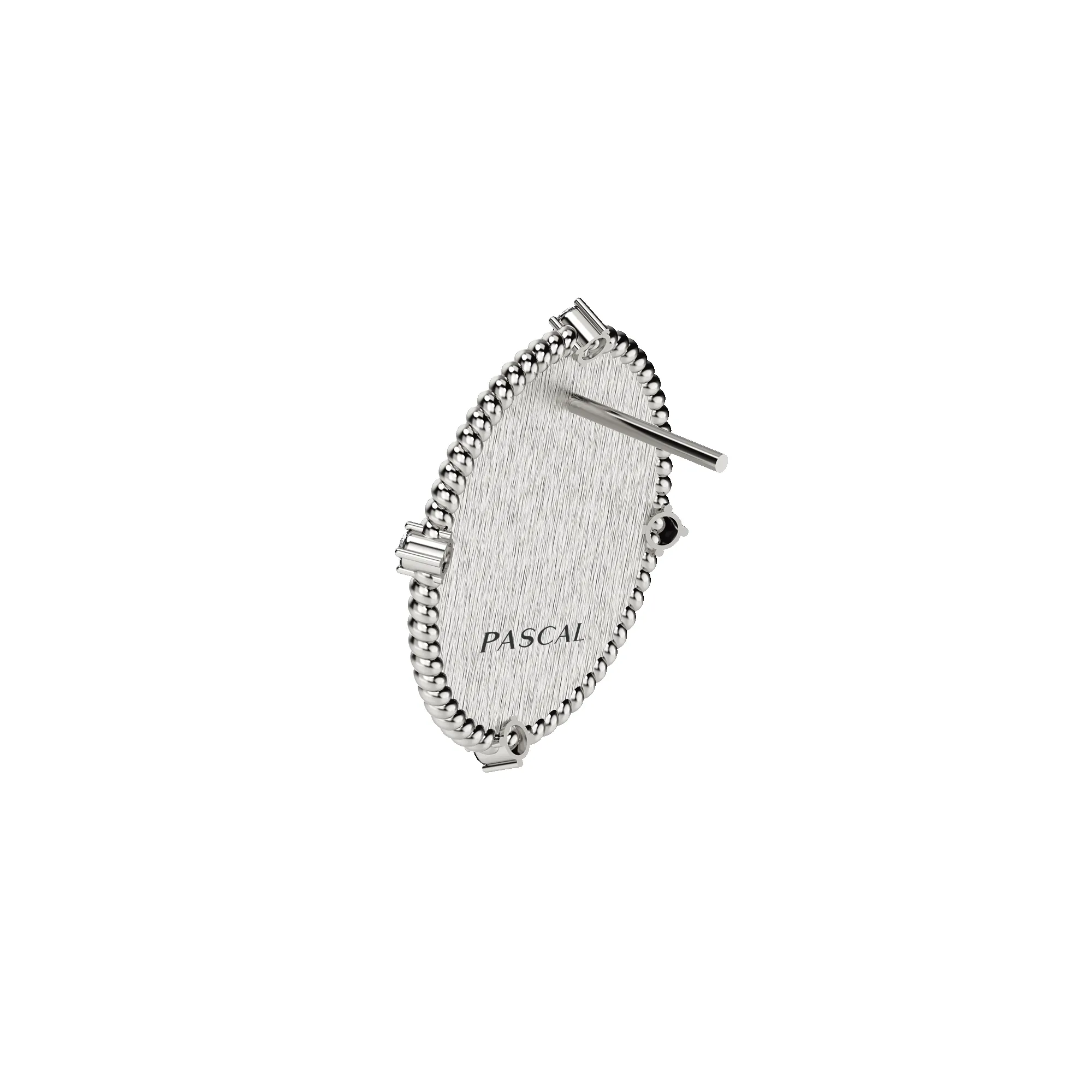 Goat Coin Oval Earring, White Diamond sold by Pascal Design Official product image thumbnail 4