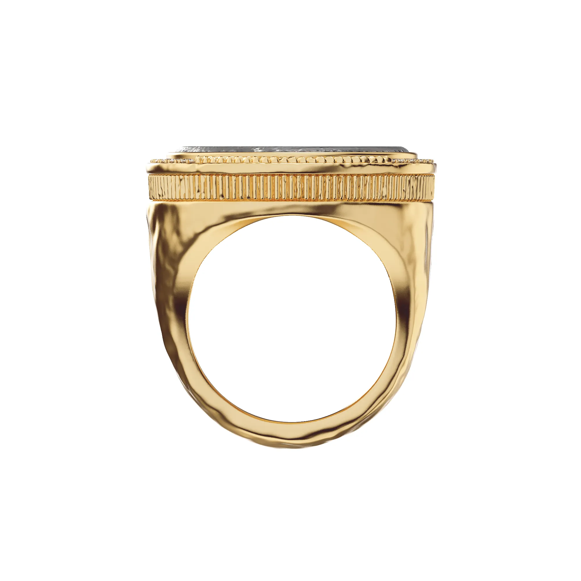 Bee Coin Signet Ring, White Diamond sold by Pascal Design Official product image thumbnail 5