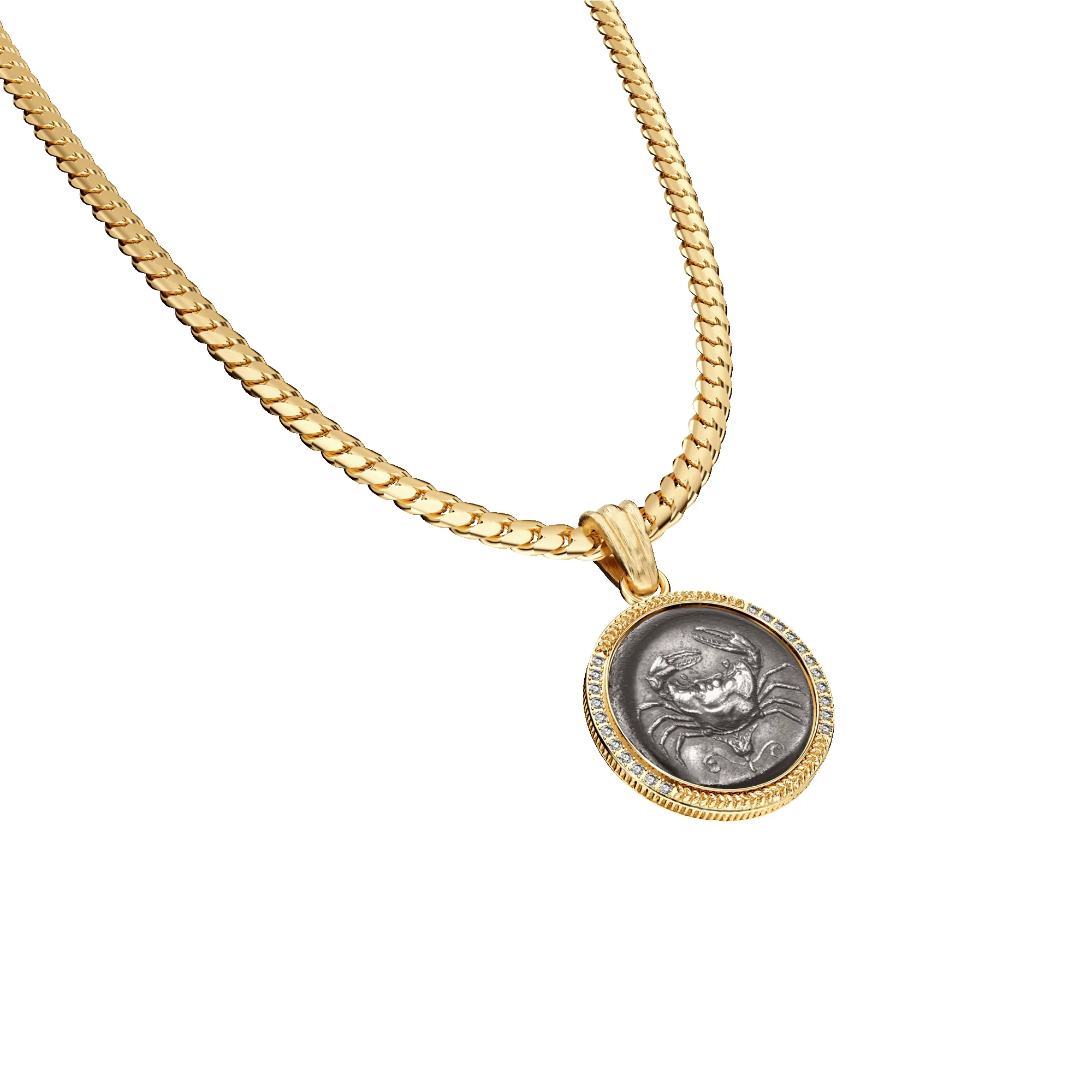Crab Coin Pendant, White Diamond sold by Pascal Design Official product image thumbnail 2