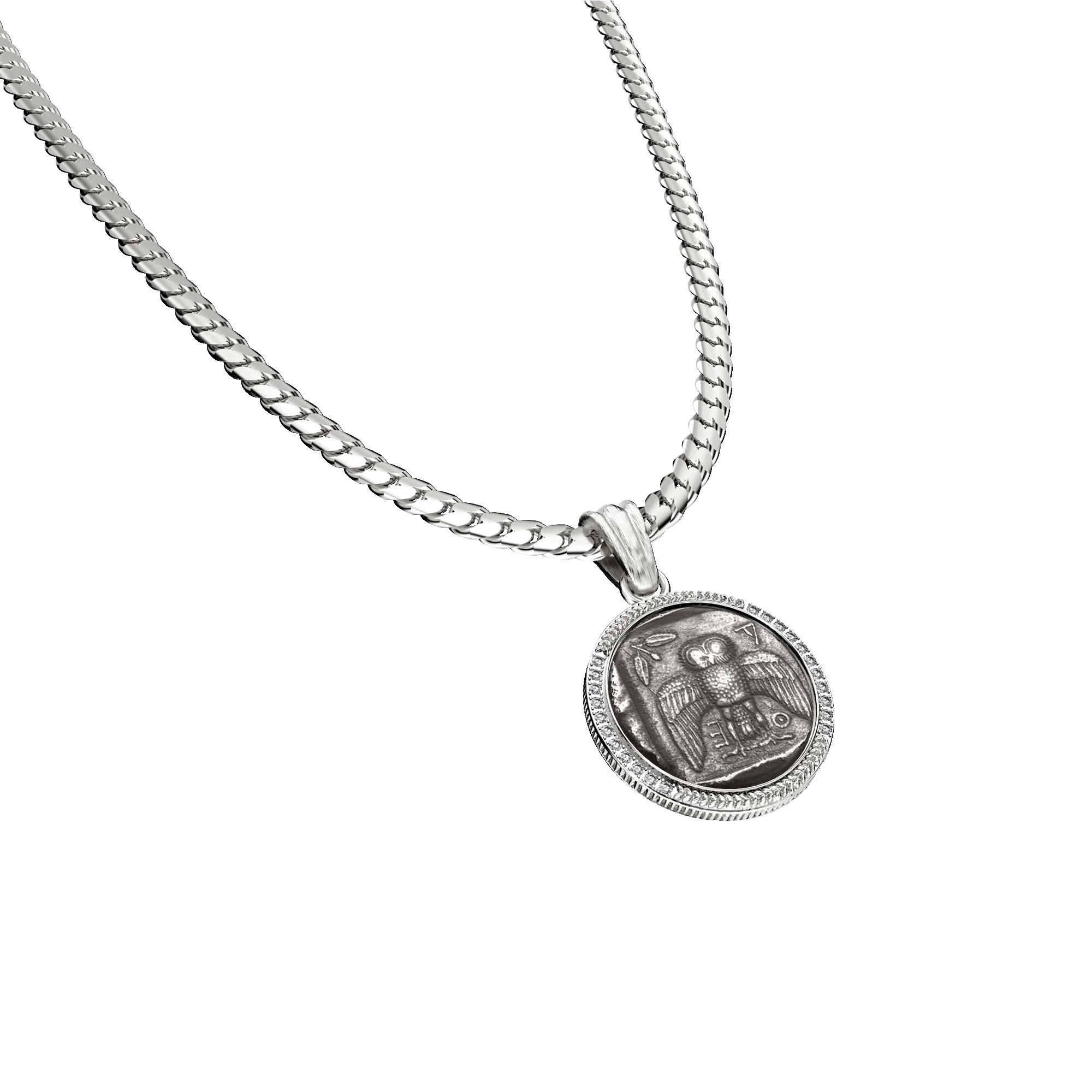 AΘΕ Coin Pendant, White Diamond sold by Pascal Design Official product image thumbnail 2