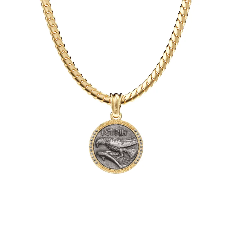 Eagle Coin Pendant, White Diamond sold by Pascal Design Official