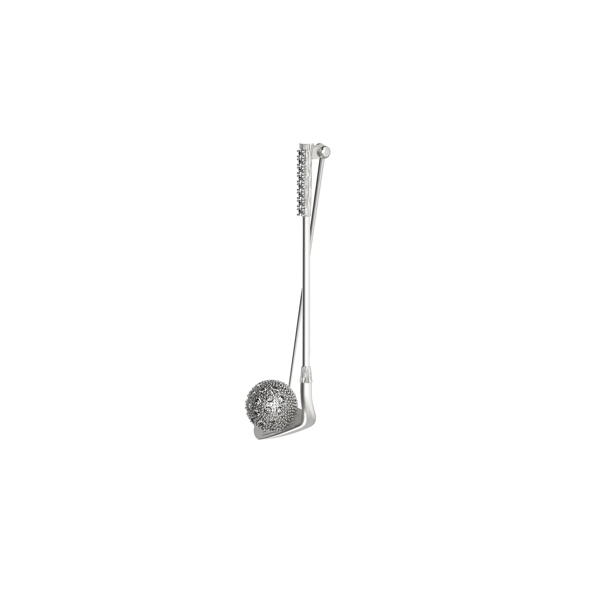 'The Golf' Ball & Club Brooch, White Diamond sold by Pascal Design Official product image thumbnail 2
