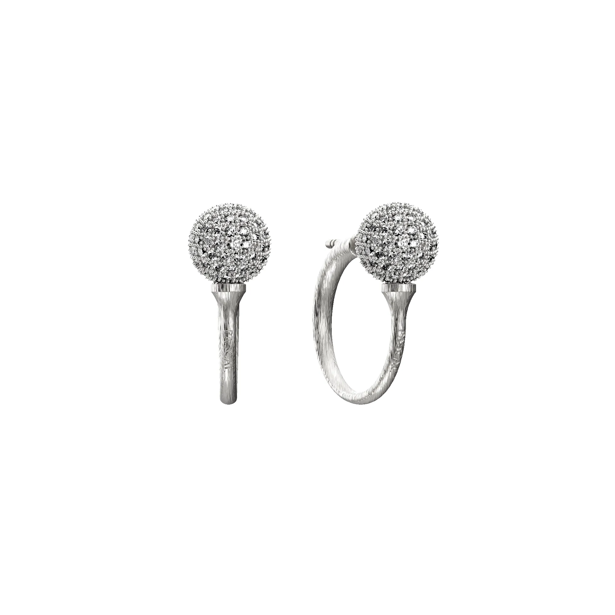 'The Golf' Ball & Tee Hoop Earring, White Diamond Pavé sold by Pascal Design Official product image thumbnail 5