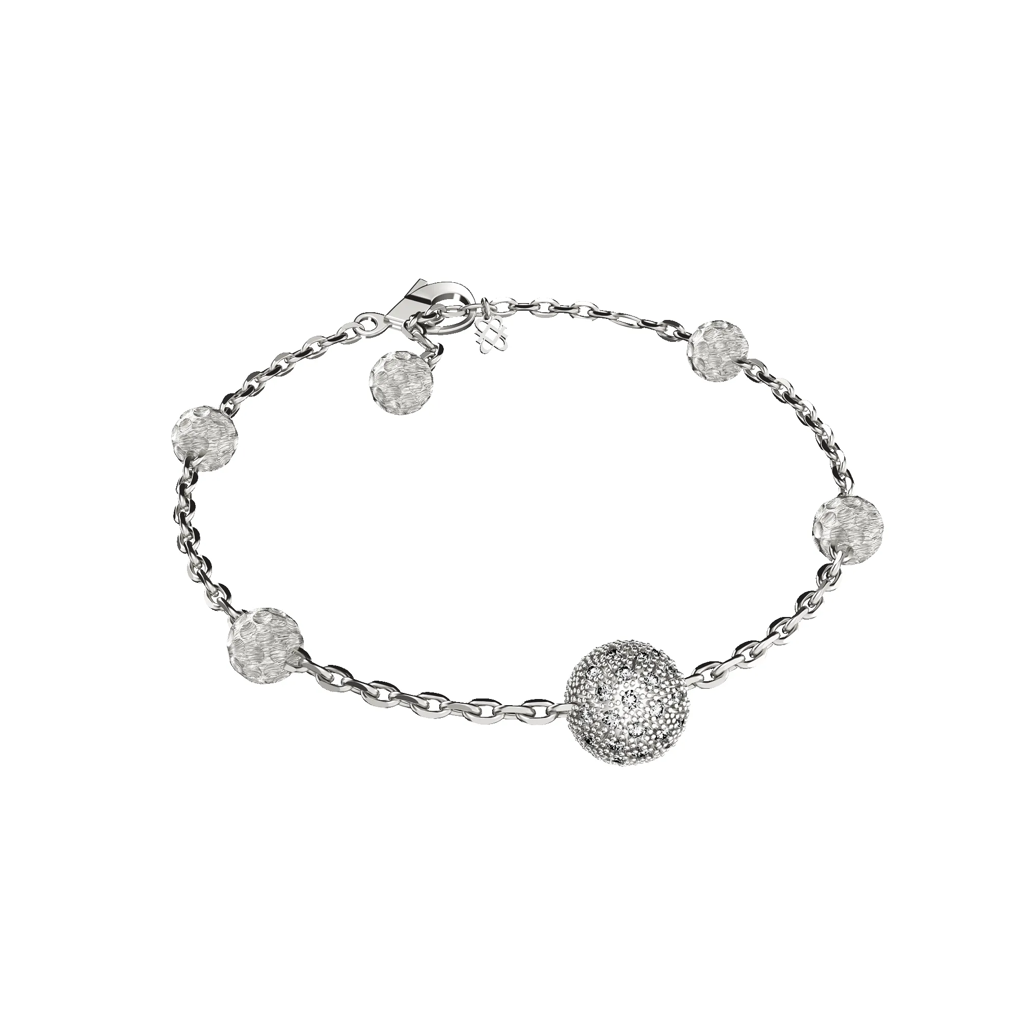 'The Golf' Ball Bracelet, White Diamond sold by Pascal Design Official product image thumbnail 3