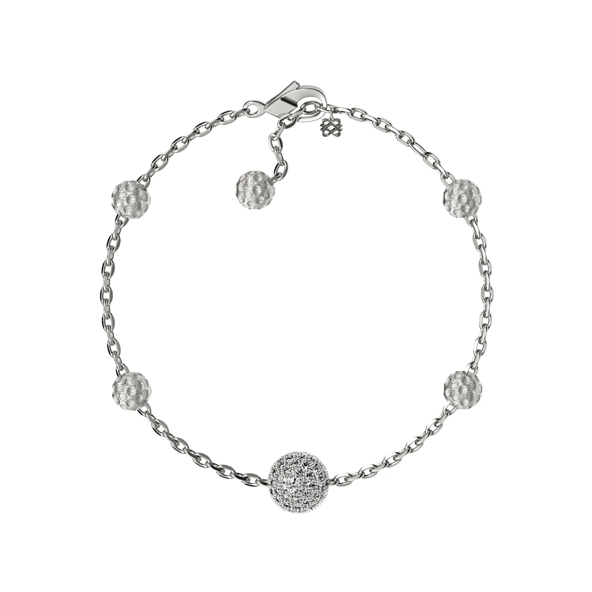 'The Golf' Ball Bracelet, White Diamond Pavé sold by Pascal Design Official product image thumbnail 5