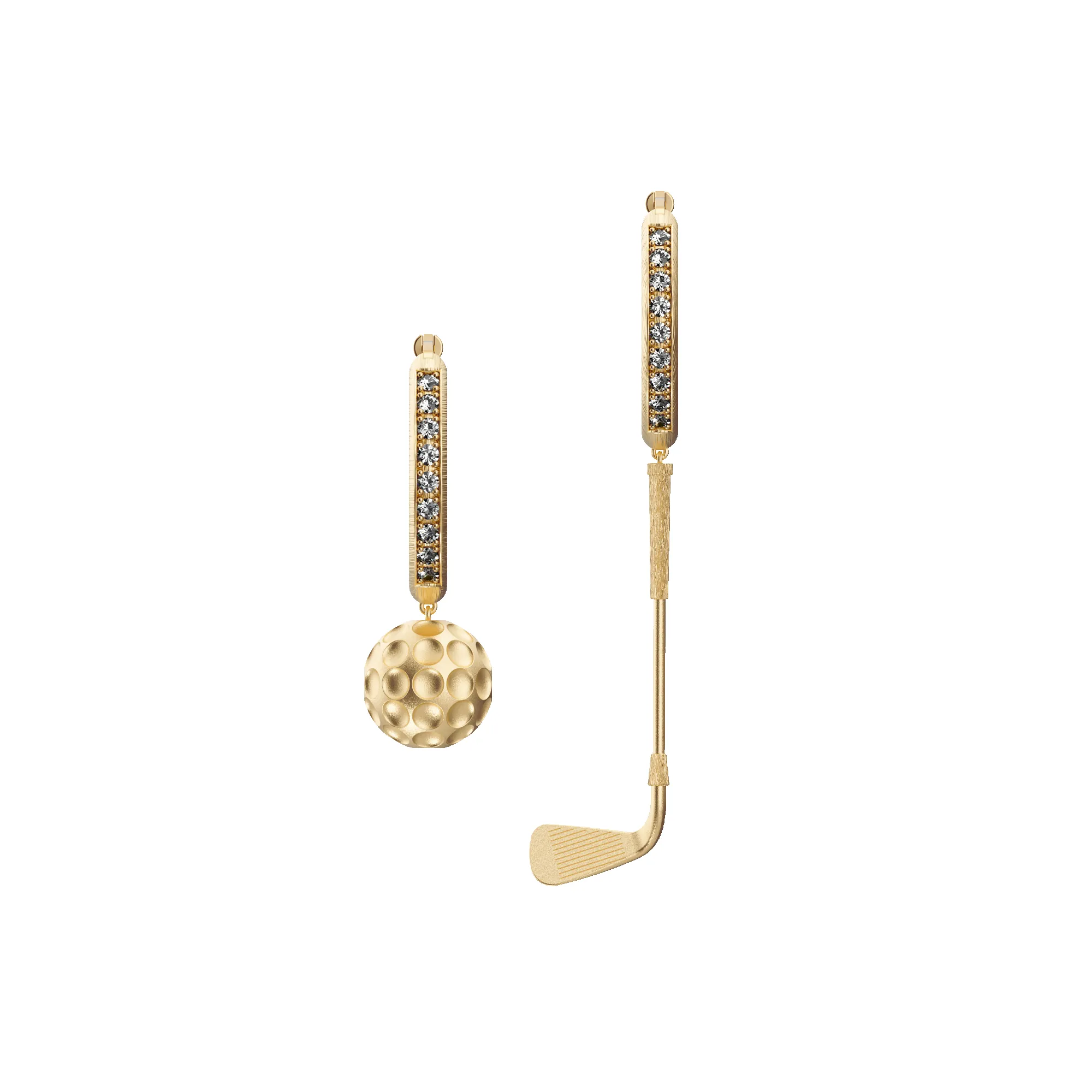 'The Golf' Hoop Earrings, White Diamond sold by Pascal Design Official