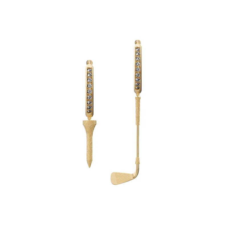 'The Golf' Hoop Earrings, White Diamond sold by Pascal Design Official