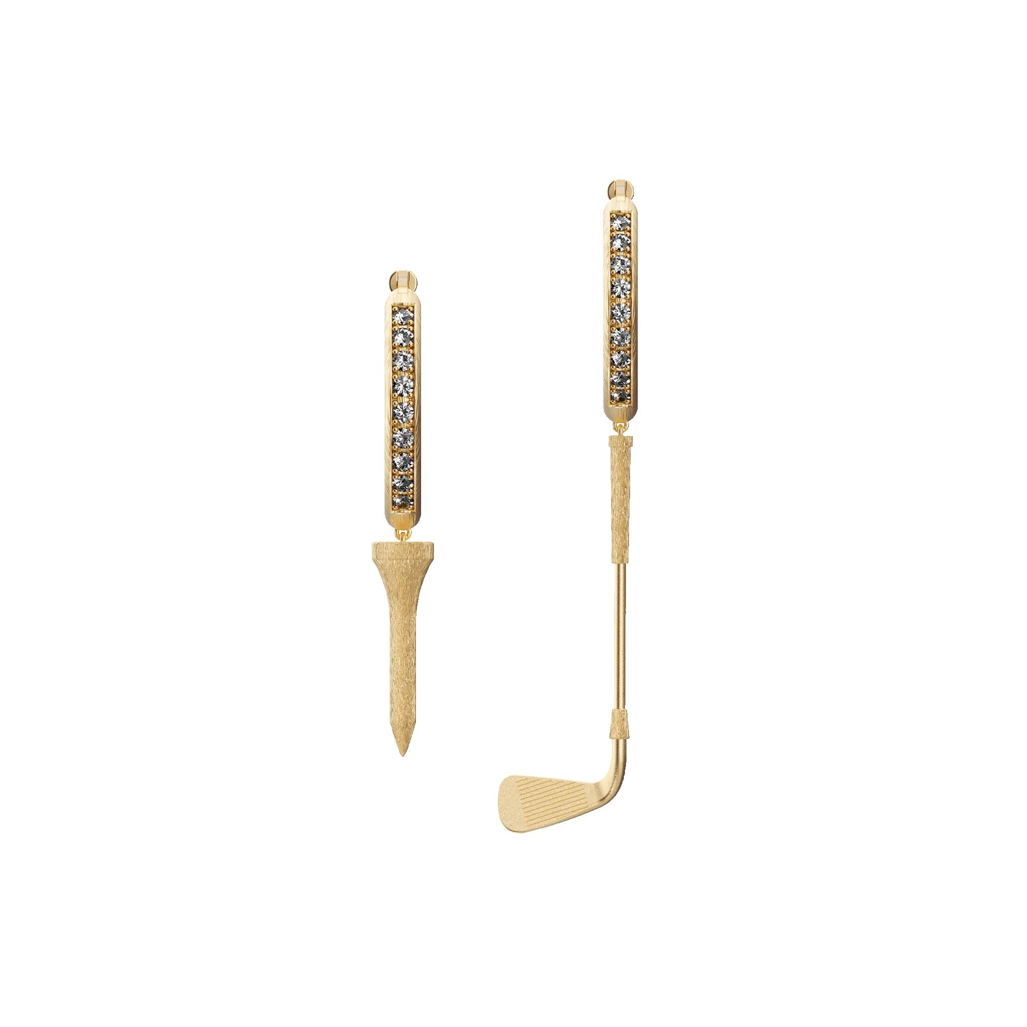 'The Golf' Hoop Earrings, White Diamond sold by Pascal Design Official